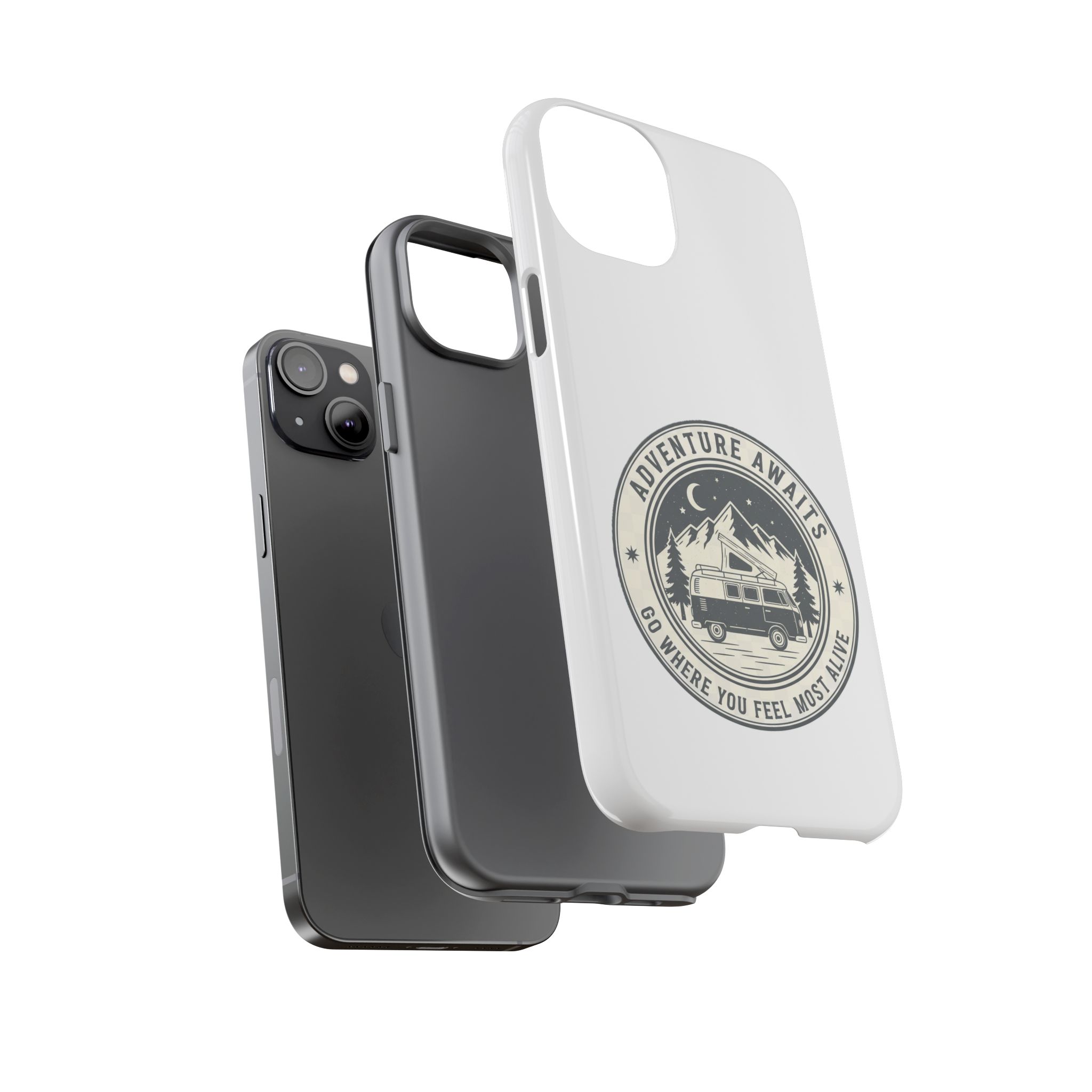 Phone Case — "Adventure Awaits-Go Where You Feel Most Alive" Camper Van Design