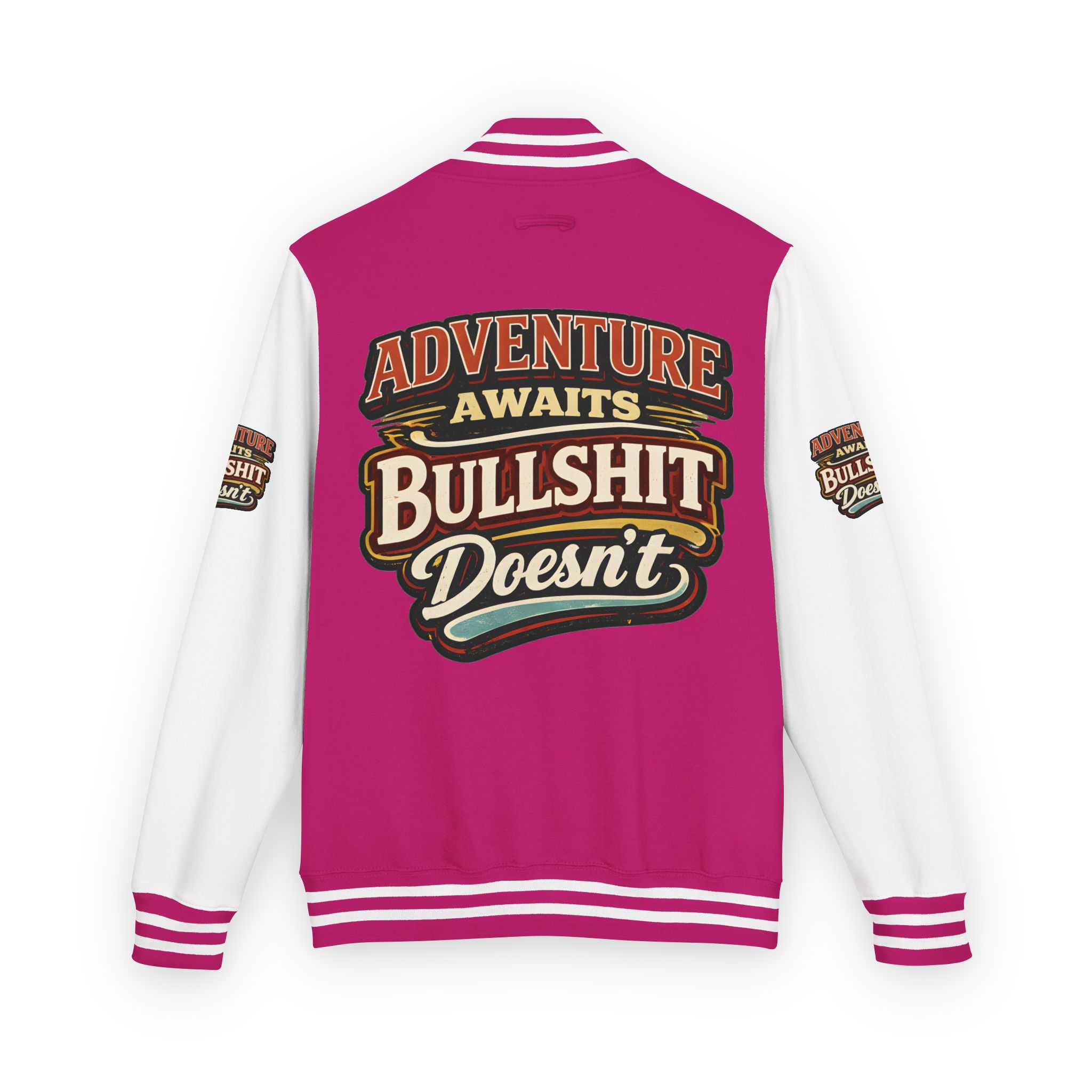 Unisex Heavyweight Letterman Jacket — "Adventure Awaits" Design F**K-Line