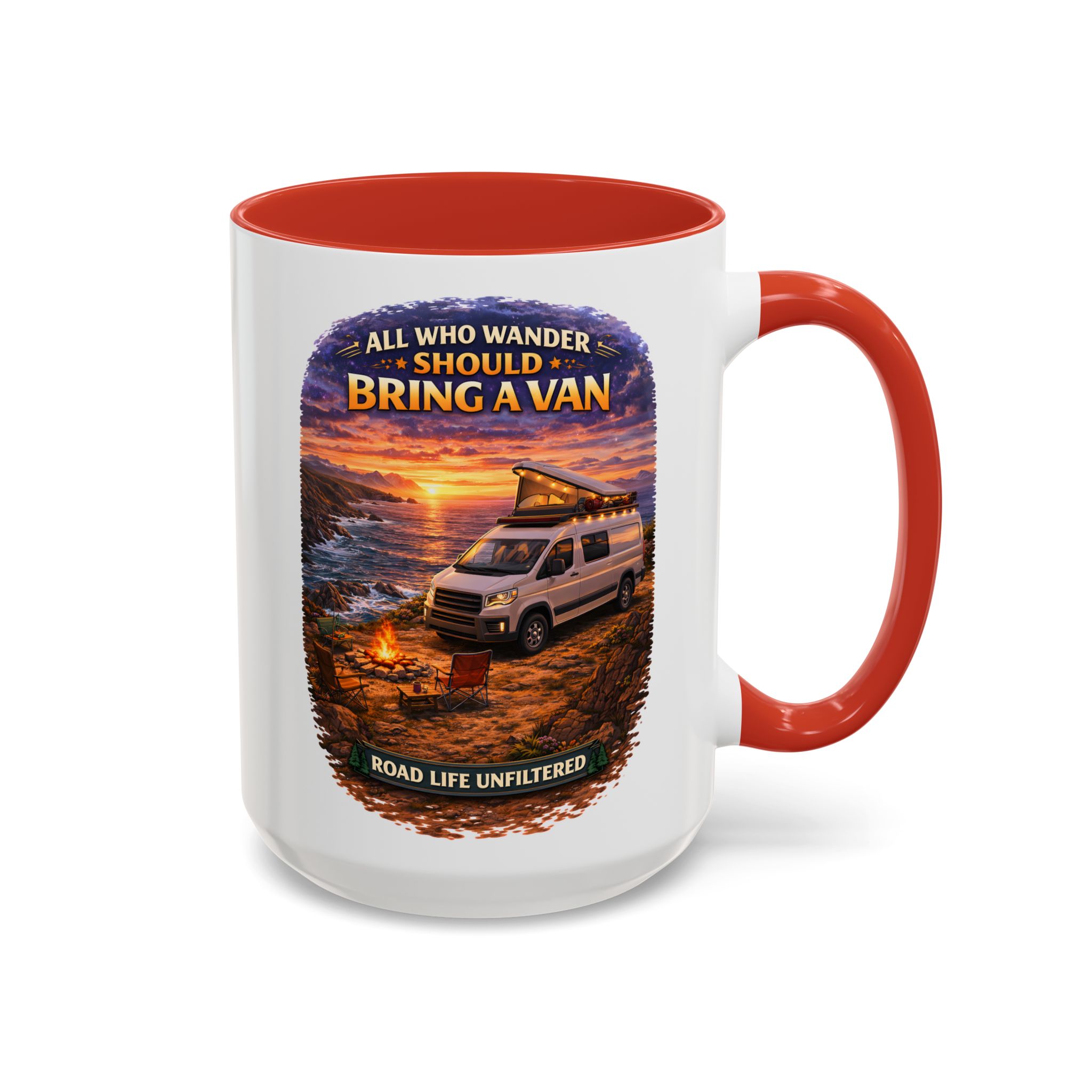 17964628503316684441_2048.jpeg Accent Coffee Mug (11, 15oz) — "All Who wander Should Bring A Van" Design Scenic-Line