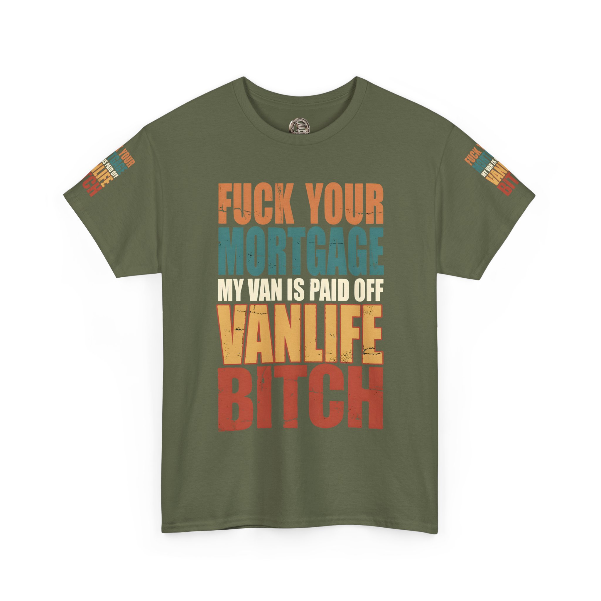 Unisex Heavy Cotton Tee — "Fuck Your Mortgage" Design F**K-Line