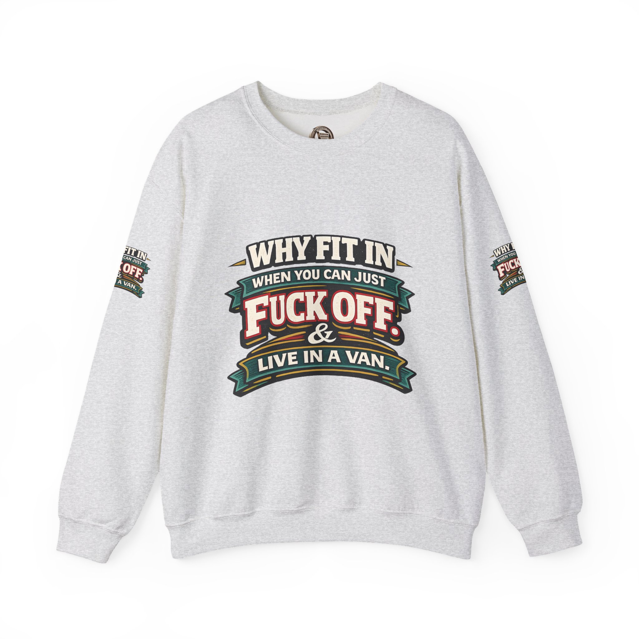 Unisex Heavy Blend™ Crewneck Sweatshirt — "Why Fit In" Design F**K-Line