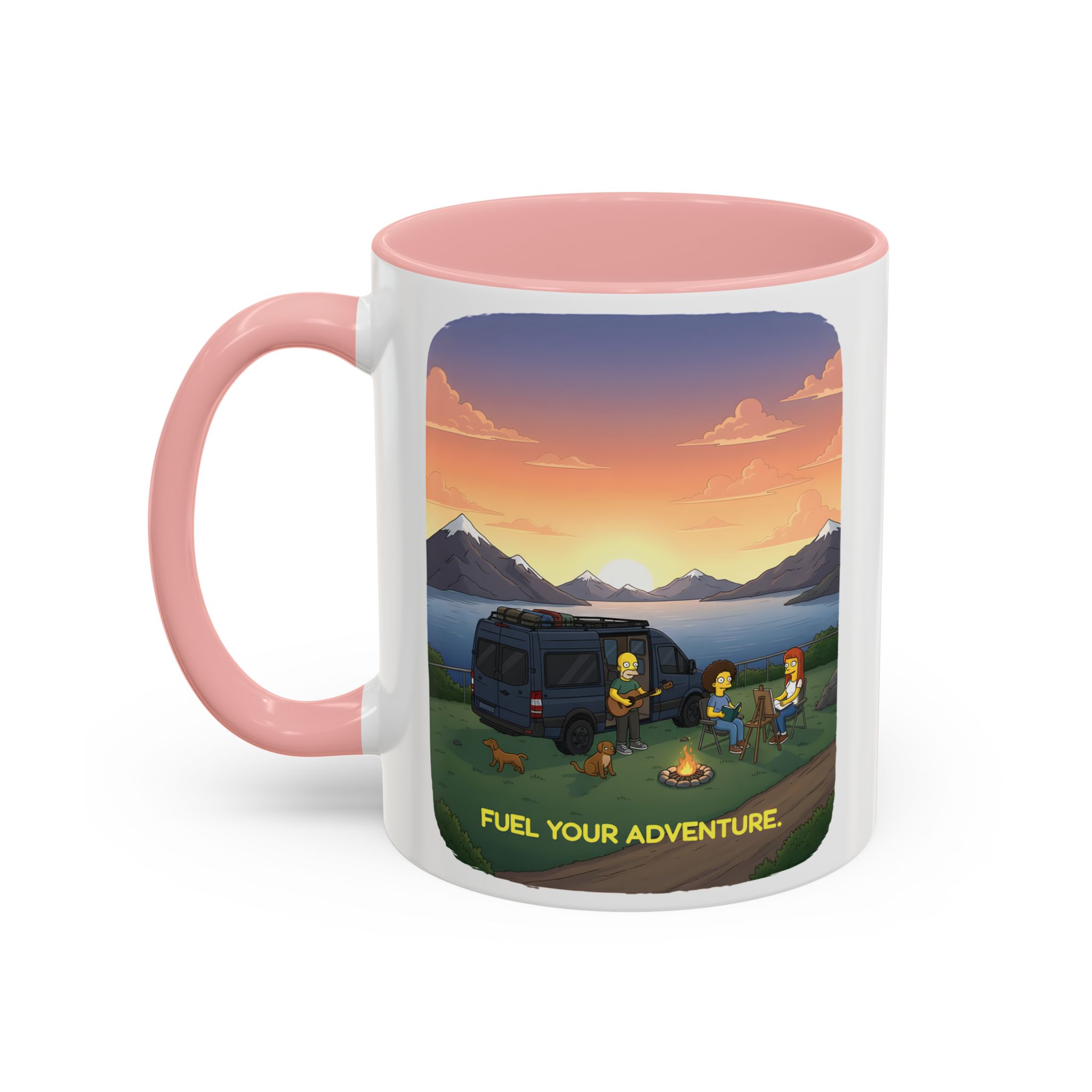 Accent Coffee Mug (11, 15oz) — "Fuel Your Adventure" Design Sitcom-Line