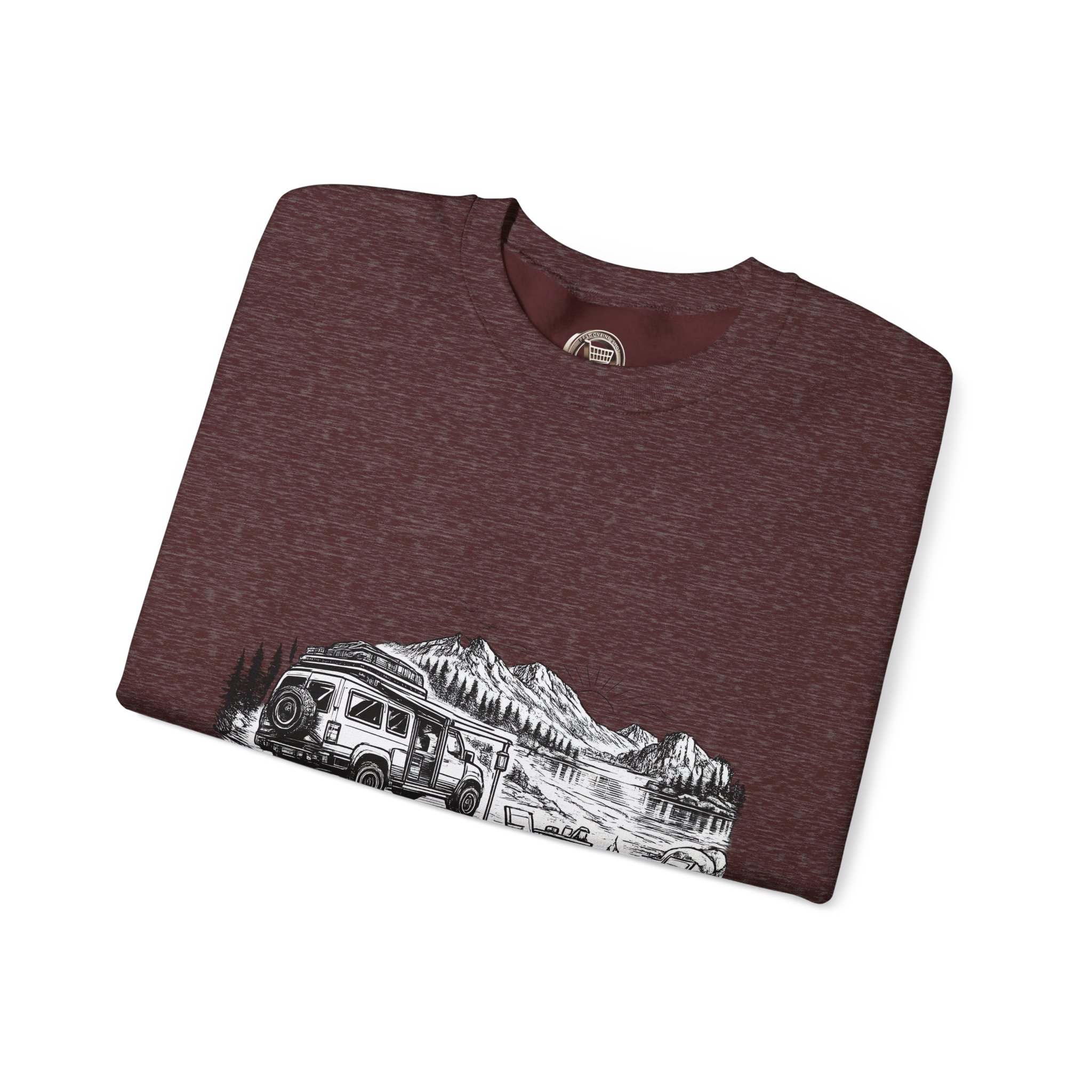 17979751964495697490_2048.jpeg Unisex Heavy Blend™ Crewneck Sweatshirt — "Adventure Awaits Around Every Corner" Design Minimal-Line