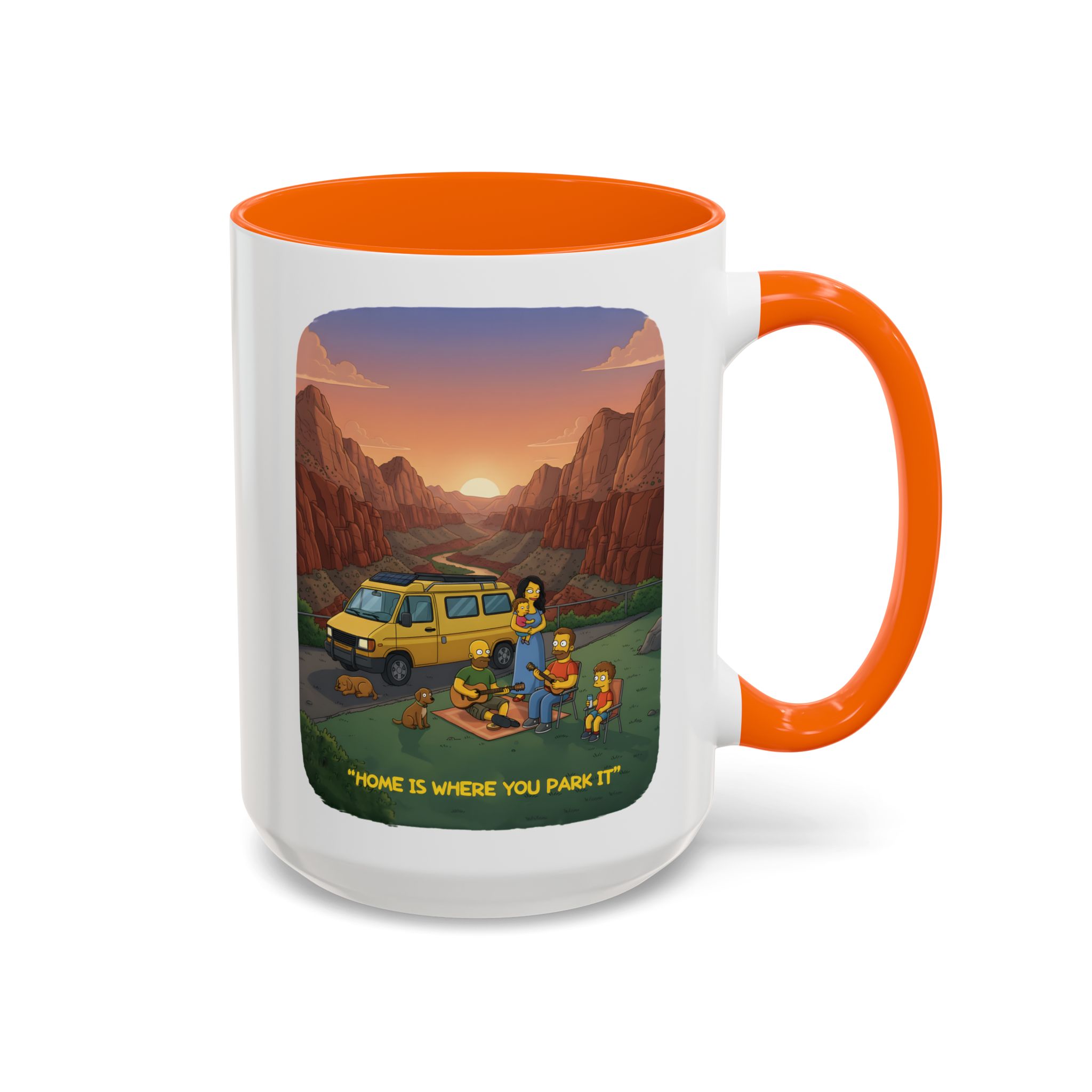 Accent Coffee Mug (11, 15oz) — "Home Is Where You Park It" Design Sitcom-Line