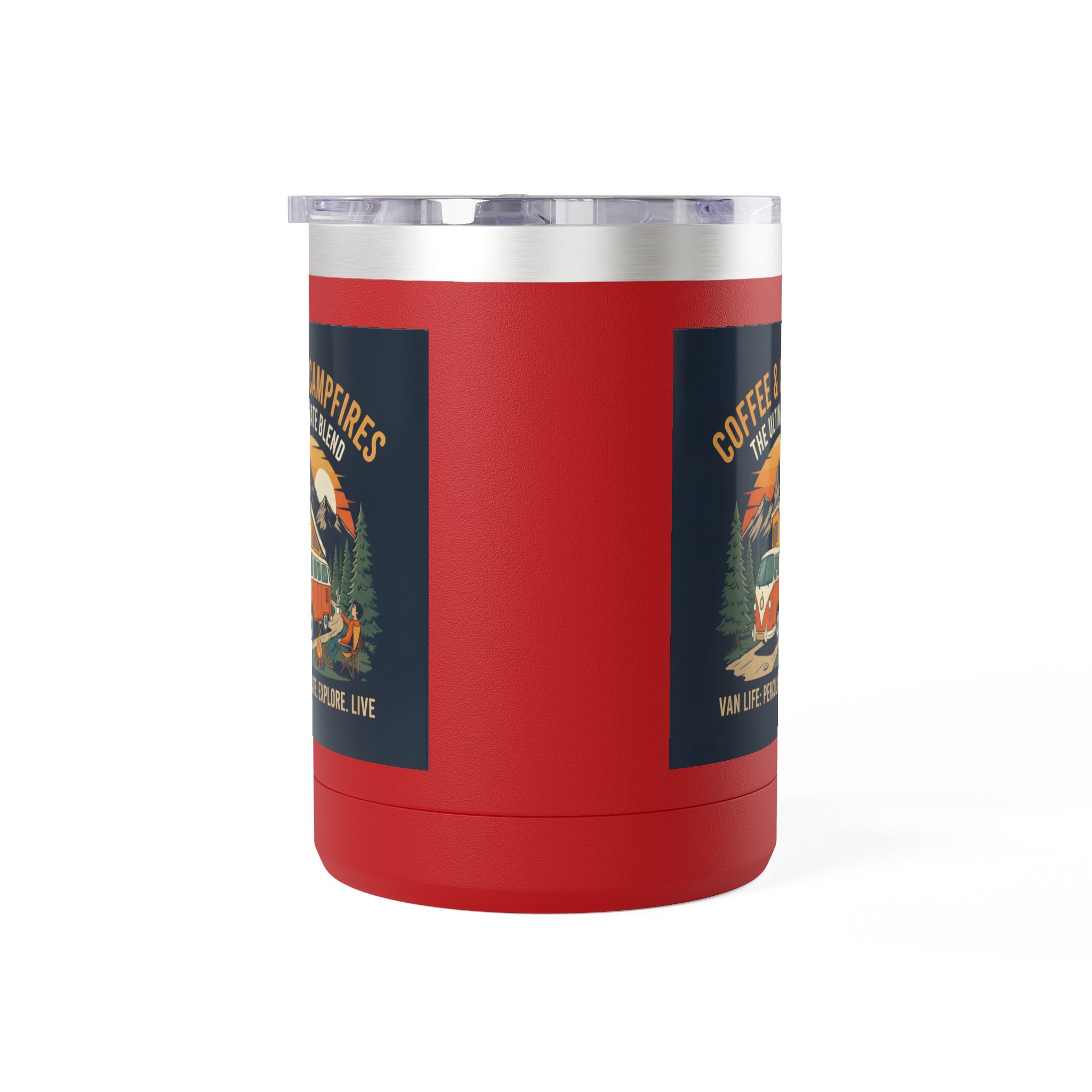 Coffee Mug Tumbler, 15oz — “Coffee & Campfires: The Ultimate Blend”