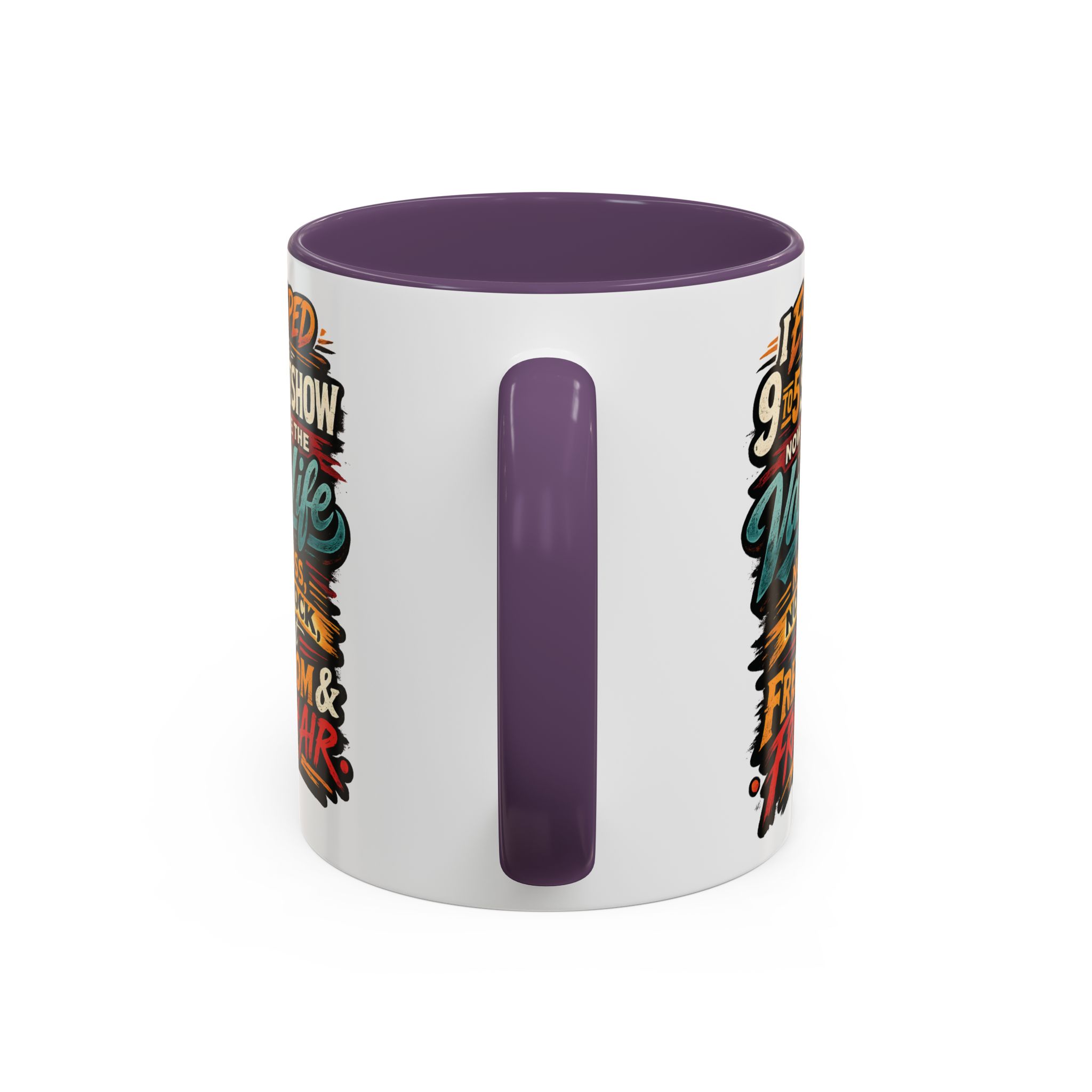 17997881643126891715_2048.jpeg Accent Coffee Mug (11, 15oz) — "I Escaped The 9 To 5" Design F**K-Line