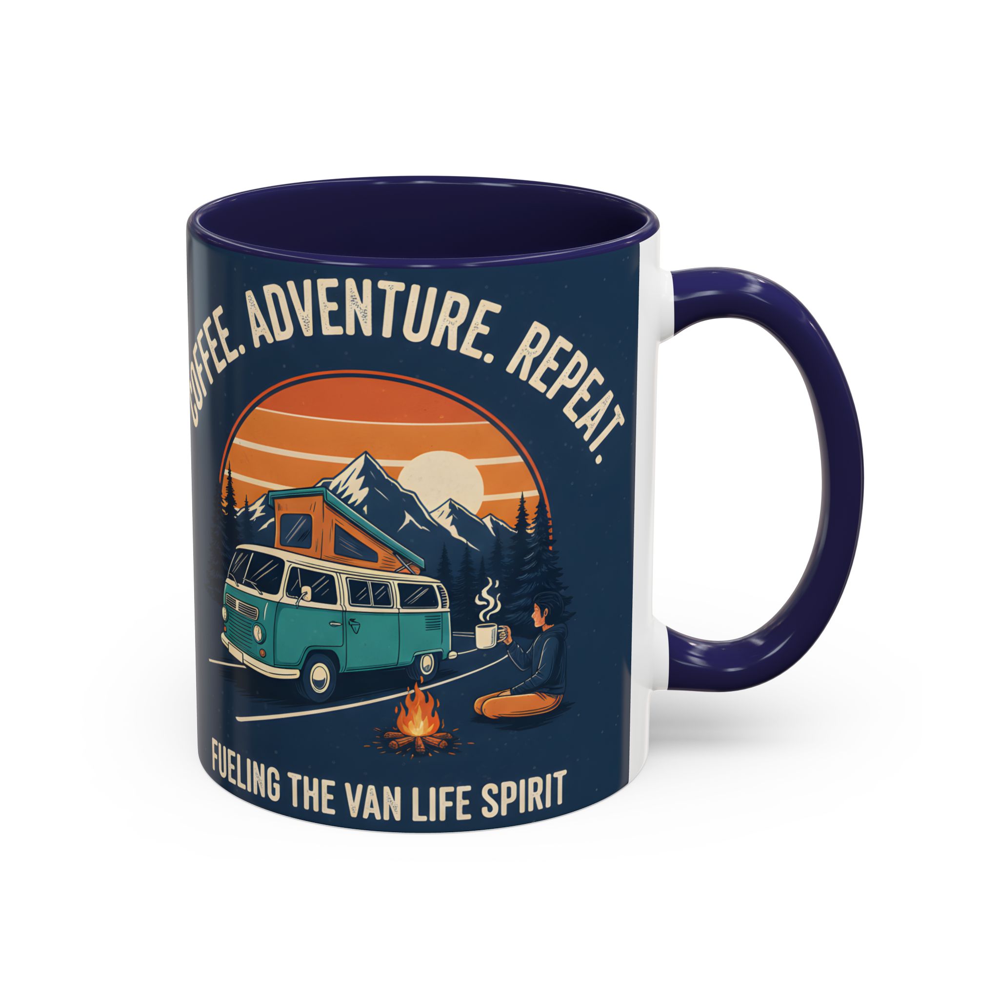 Accent Coffee Mug (11, 15oz) - "Coffee. Adventure. Repeat."