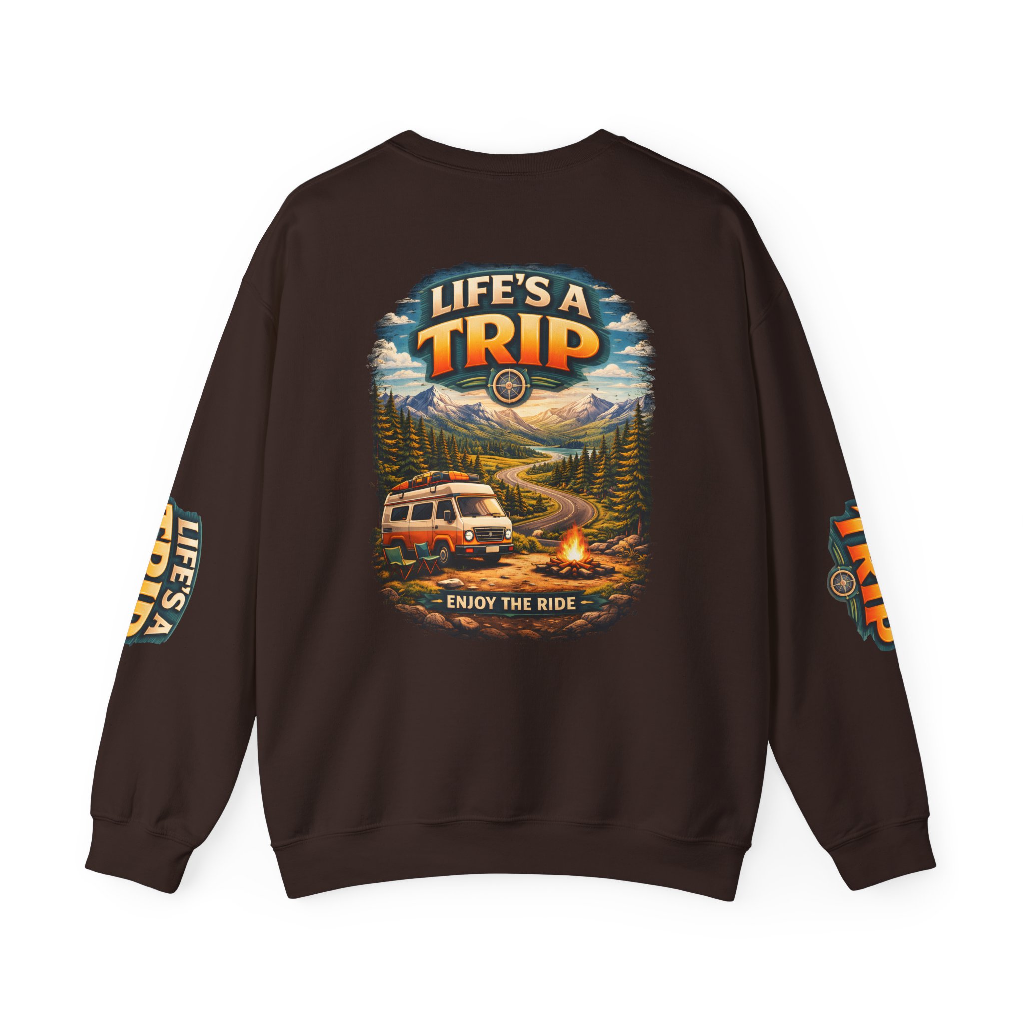 Unisex Heavy Blend™ Crewneck Sweatshirt — "Life s A Trip" Design Scenic-Line