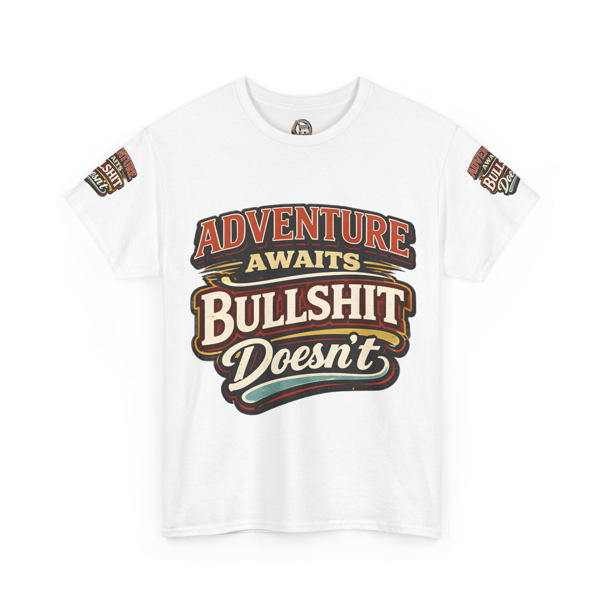 Unisex Heavy Cotton Tee — "Adventure Awaits" Design F**K-Line