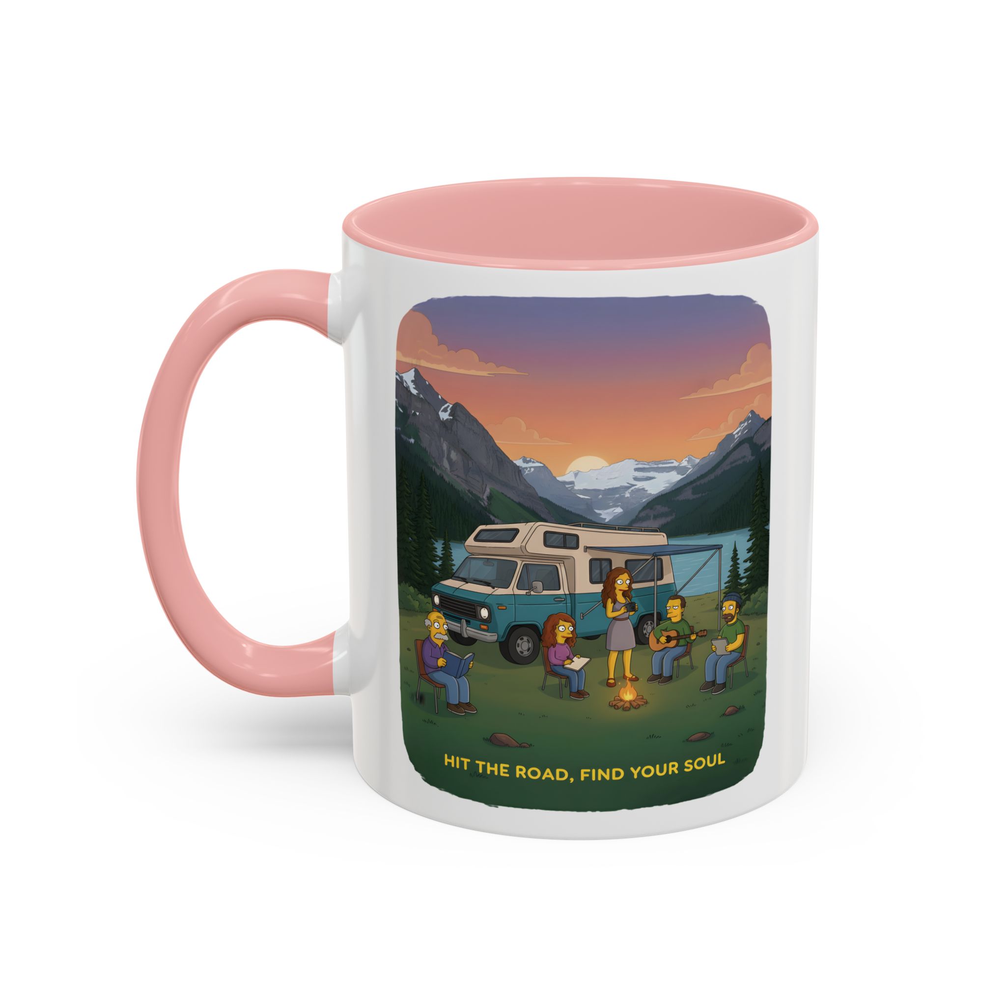 Accent Coffee Mug (11, 15oz) — "Hit The Road-Find Your Soul" Design Sitcom-Line