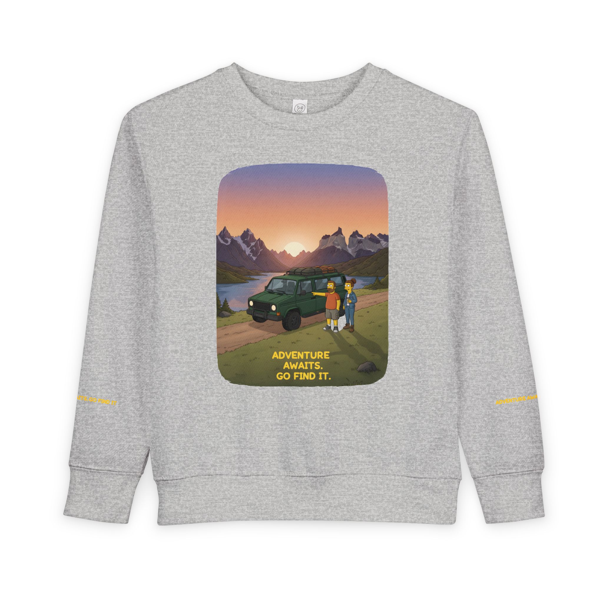 Toddler Sweatshirt - "Adventure Awaits-Go Find It" (Design Sitcom-Line)