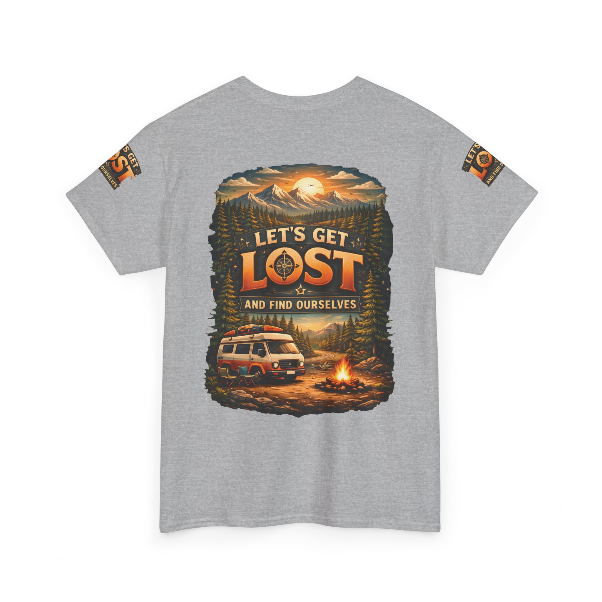 Unisex Heavy Cotton Tee — "Let´s Get Lost And Found Ourselfs" Design Scenic-Line