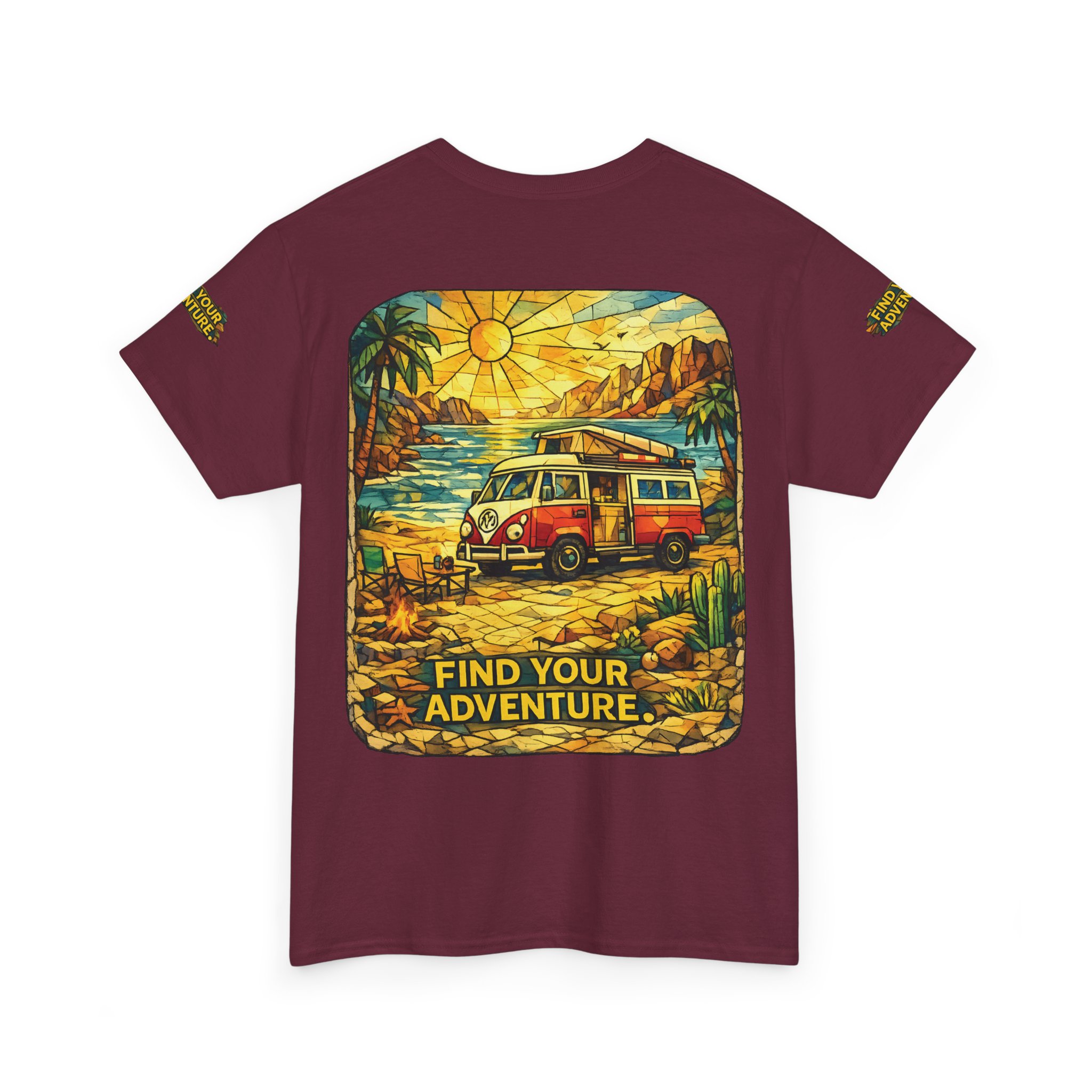 Unisex Heavy Cotton Tee — "Find Your Adventure" Design Cubic-Line