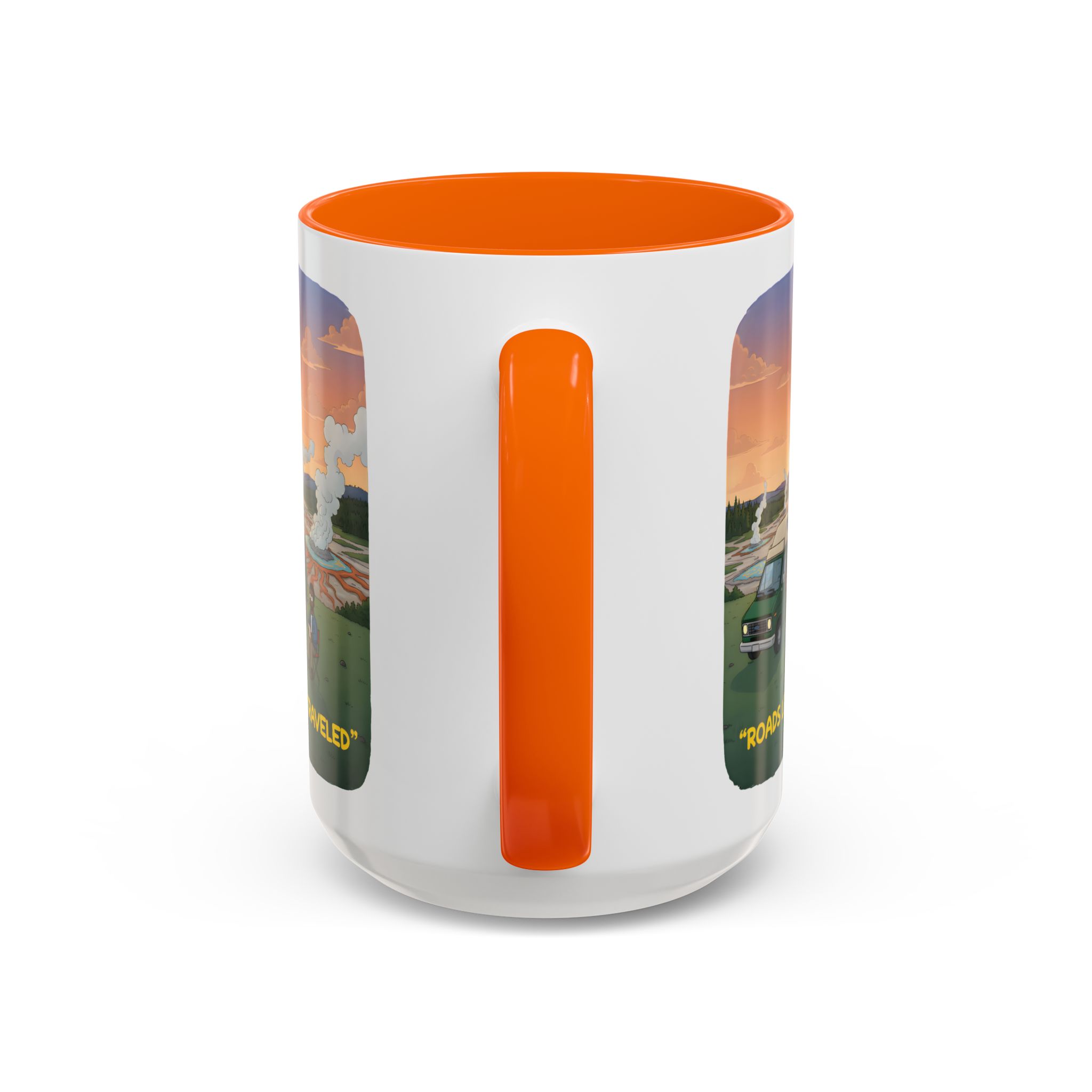 Accent Coffee Mug (11, 15oz) — "Roads Less Traveled" Design Sitcom-Line