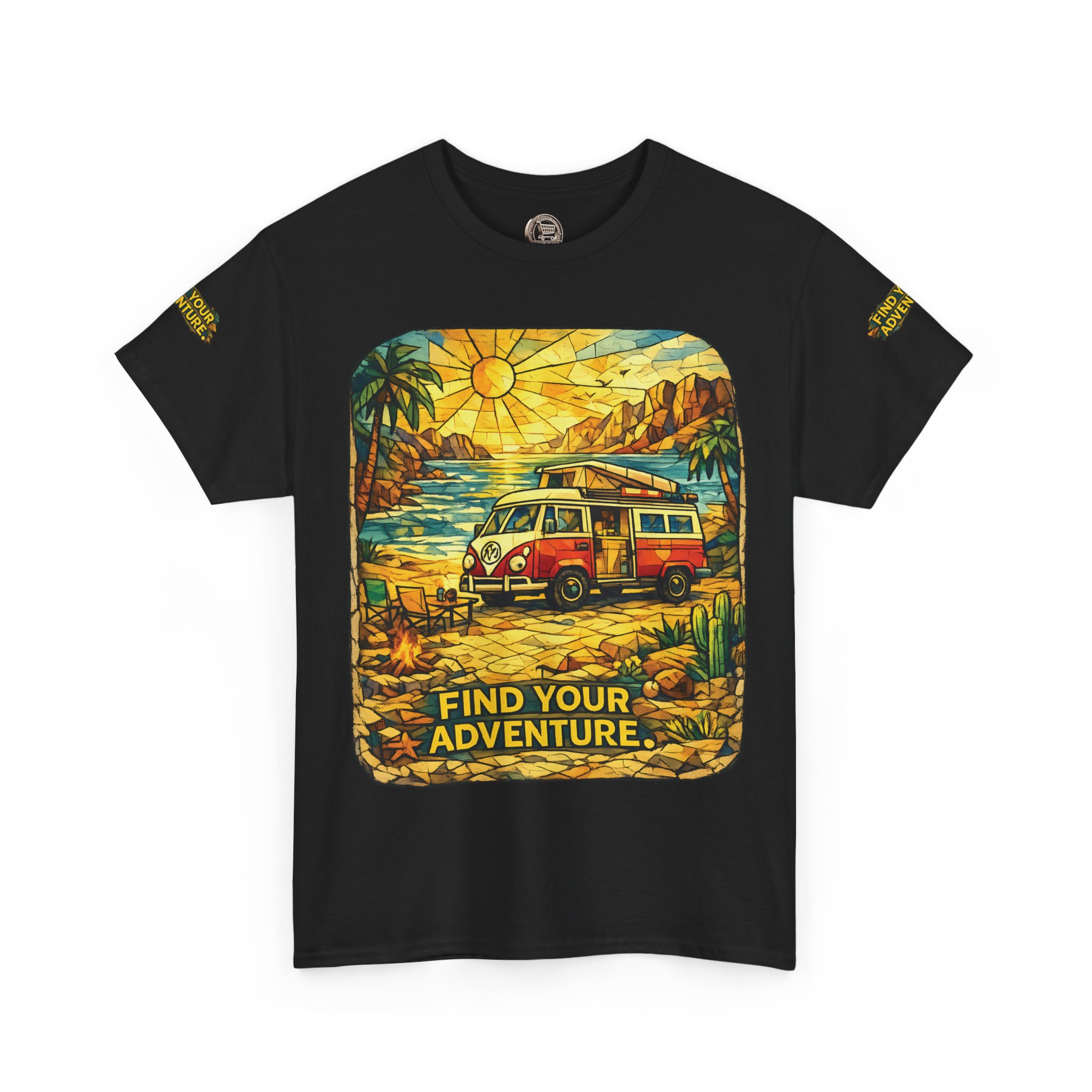 Unisex Heavy Cotton Tee — "Find Your Adventure" Design Cubic-Line