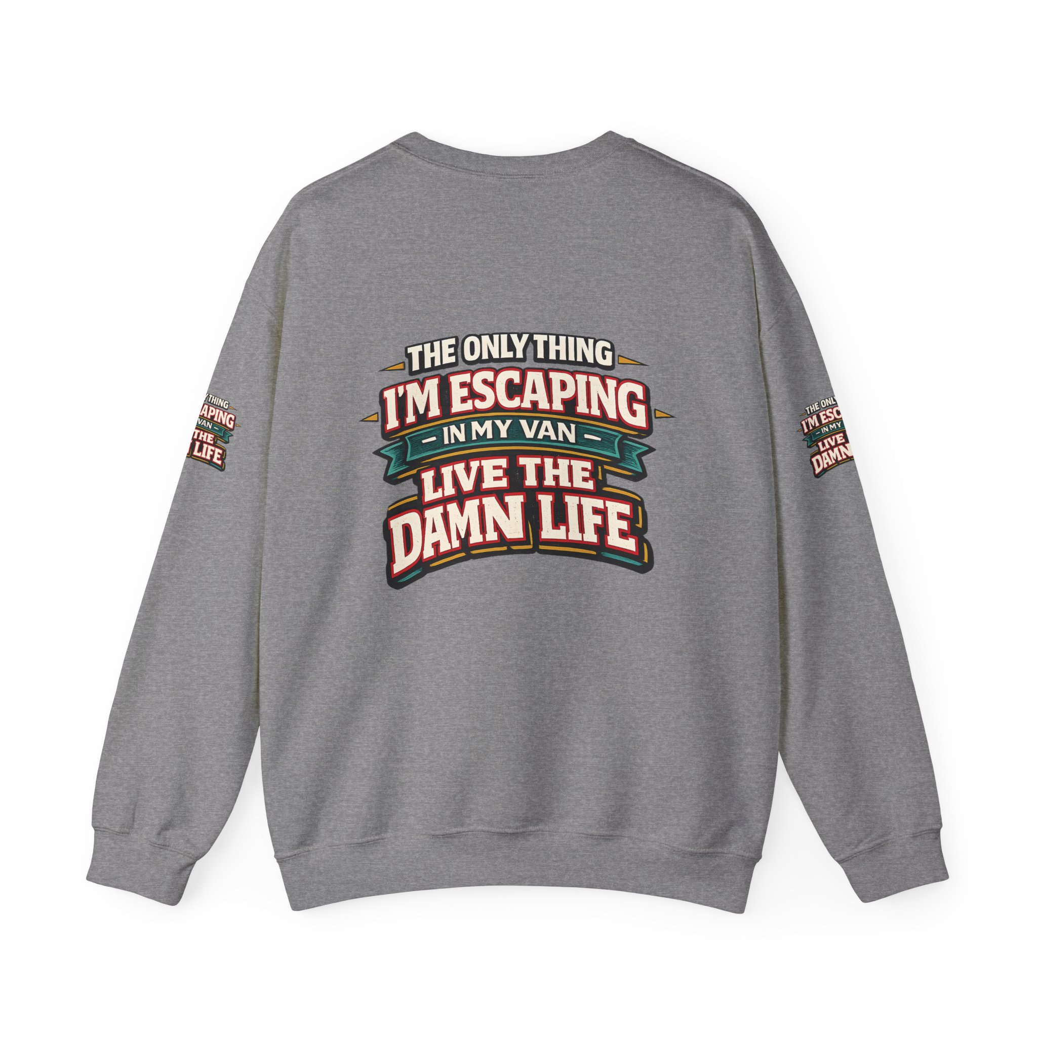 Unisex Heavy Blend™ Crewneck Sweatshirt — "The Only Thing I´m Escaping" Design F**K-Line