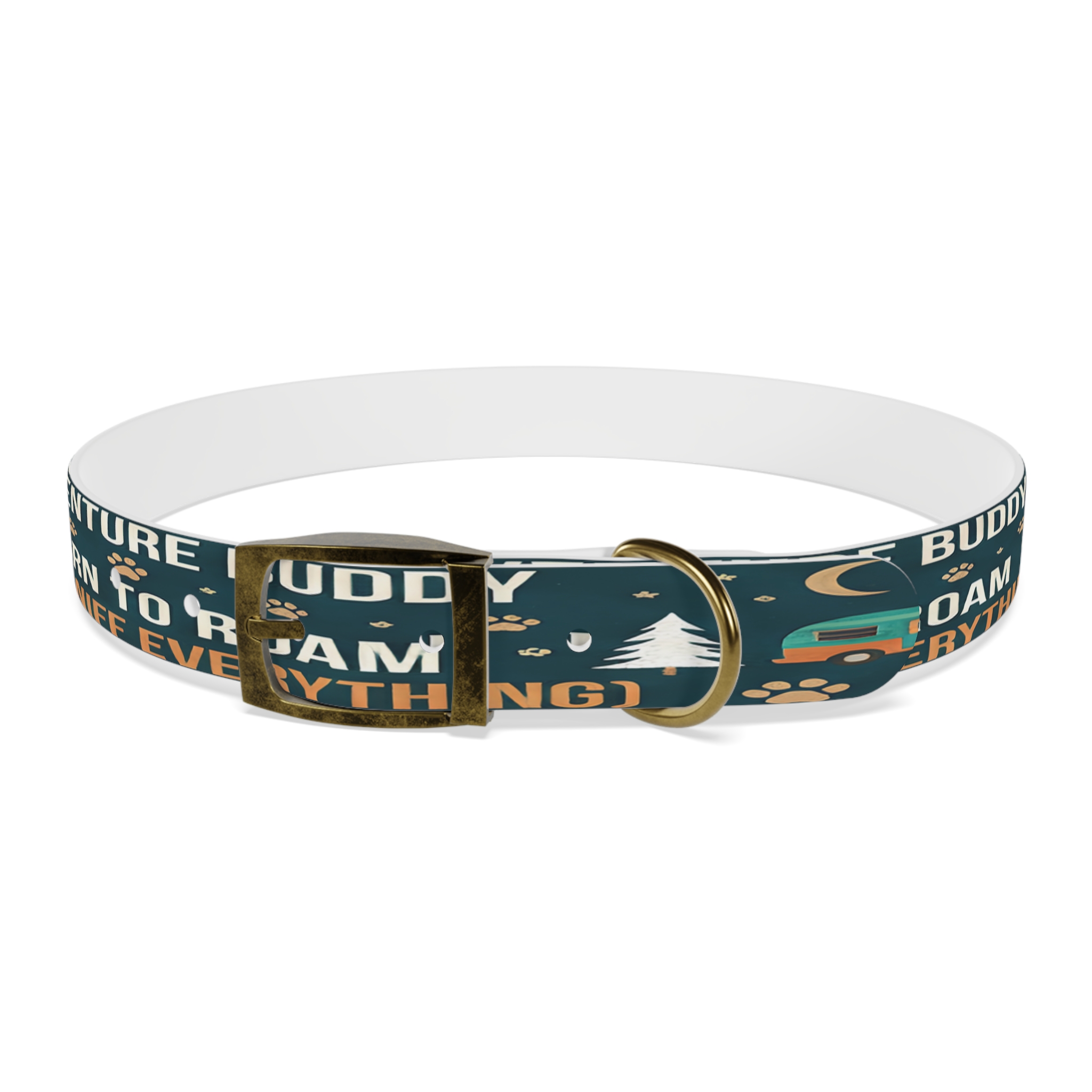 18011566819970623127_4096.jpeg Dog Collar — 'Born to Roam (and Sniff Everything)' Outdoor Pet Collar