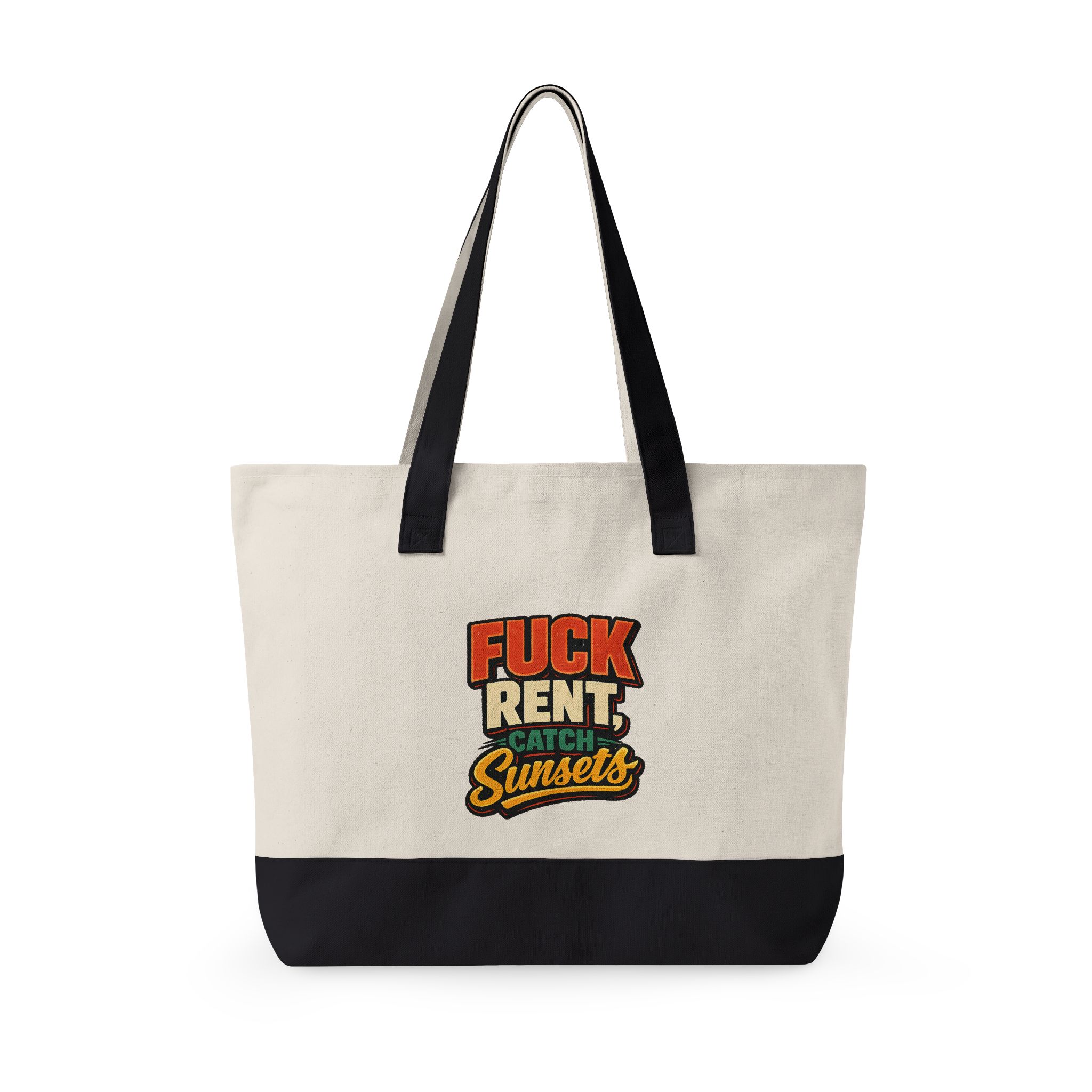 Zippered Canvas Tote — "Fuck Rent" (Design F**K-Line)