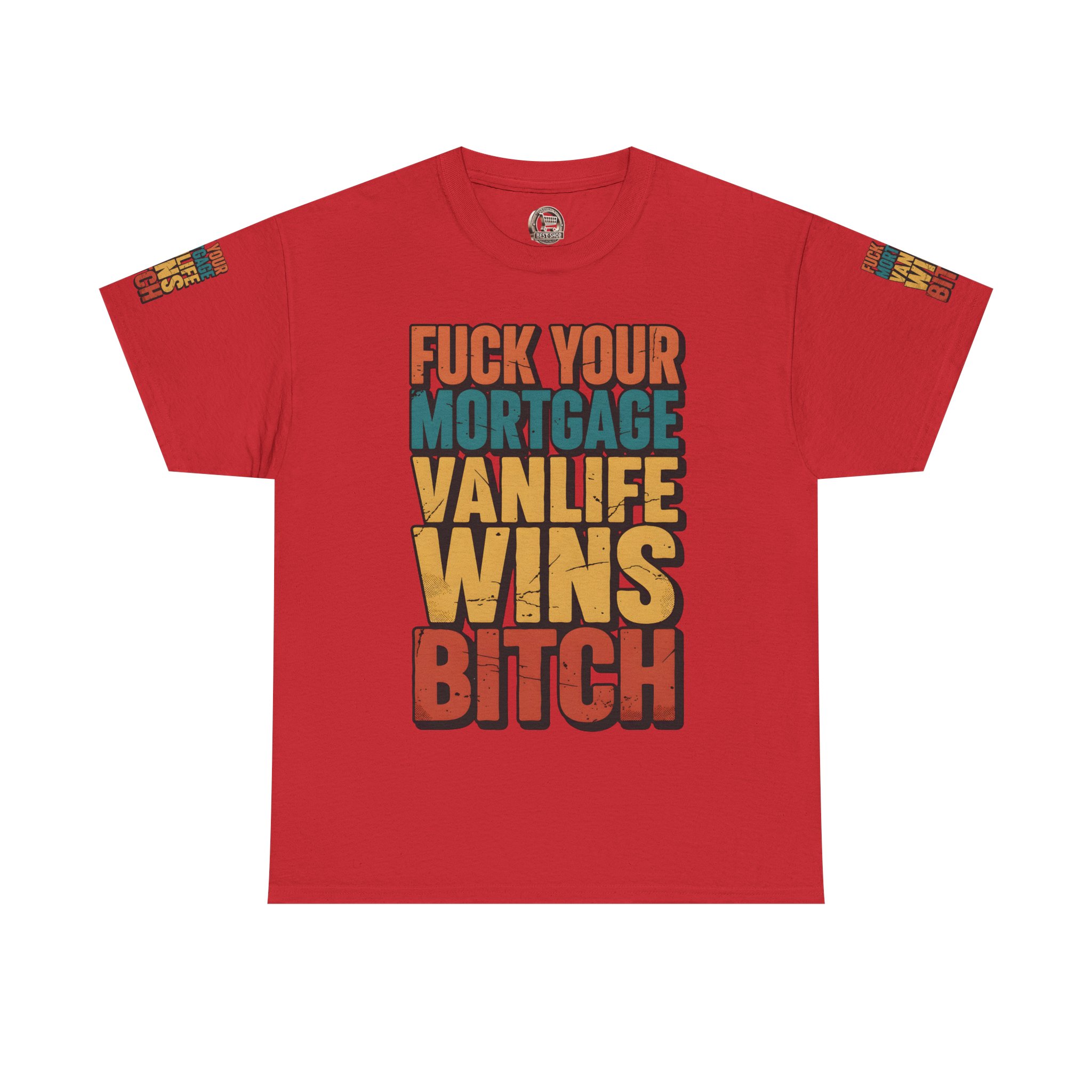 Unisex Heavy Cotton Tee — "Fuck Your Mortgage" Design F**K-Line