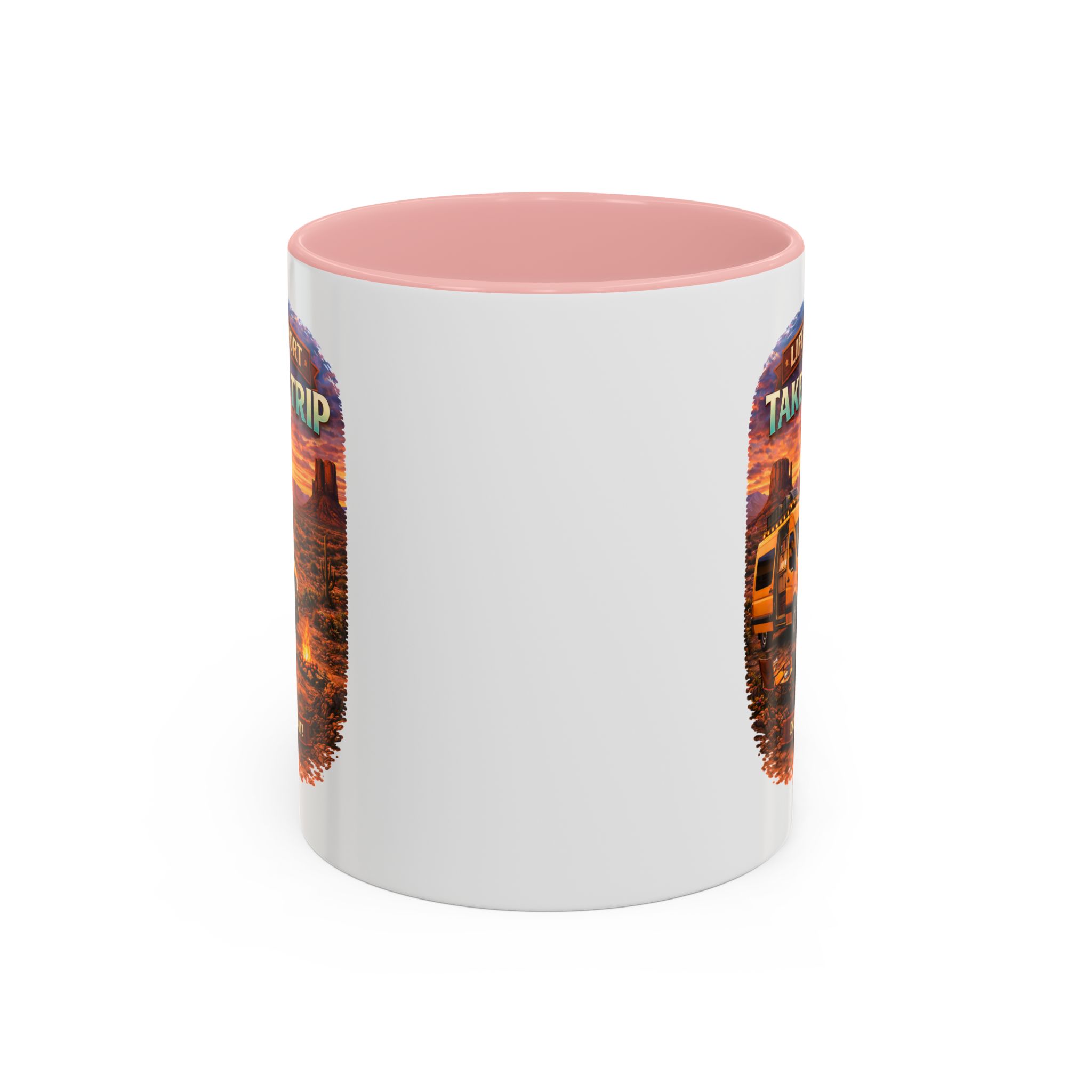 Accent Coffee Mug (11, 15oz) — "Live Is Short Take The Trip" Design Scenic-Line