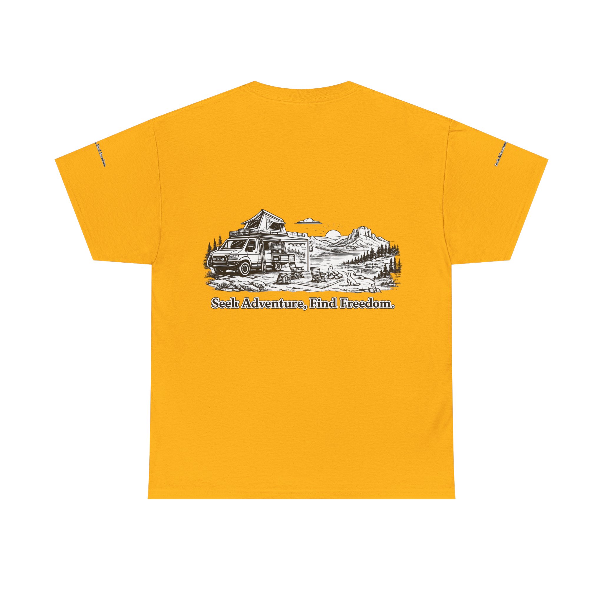 18030924384340456565_2048.jpeg Unisex Heavy Cotton Tee — "Seek Adventure, Find Freedom" Design Minimal-Line