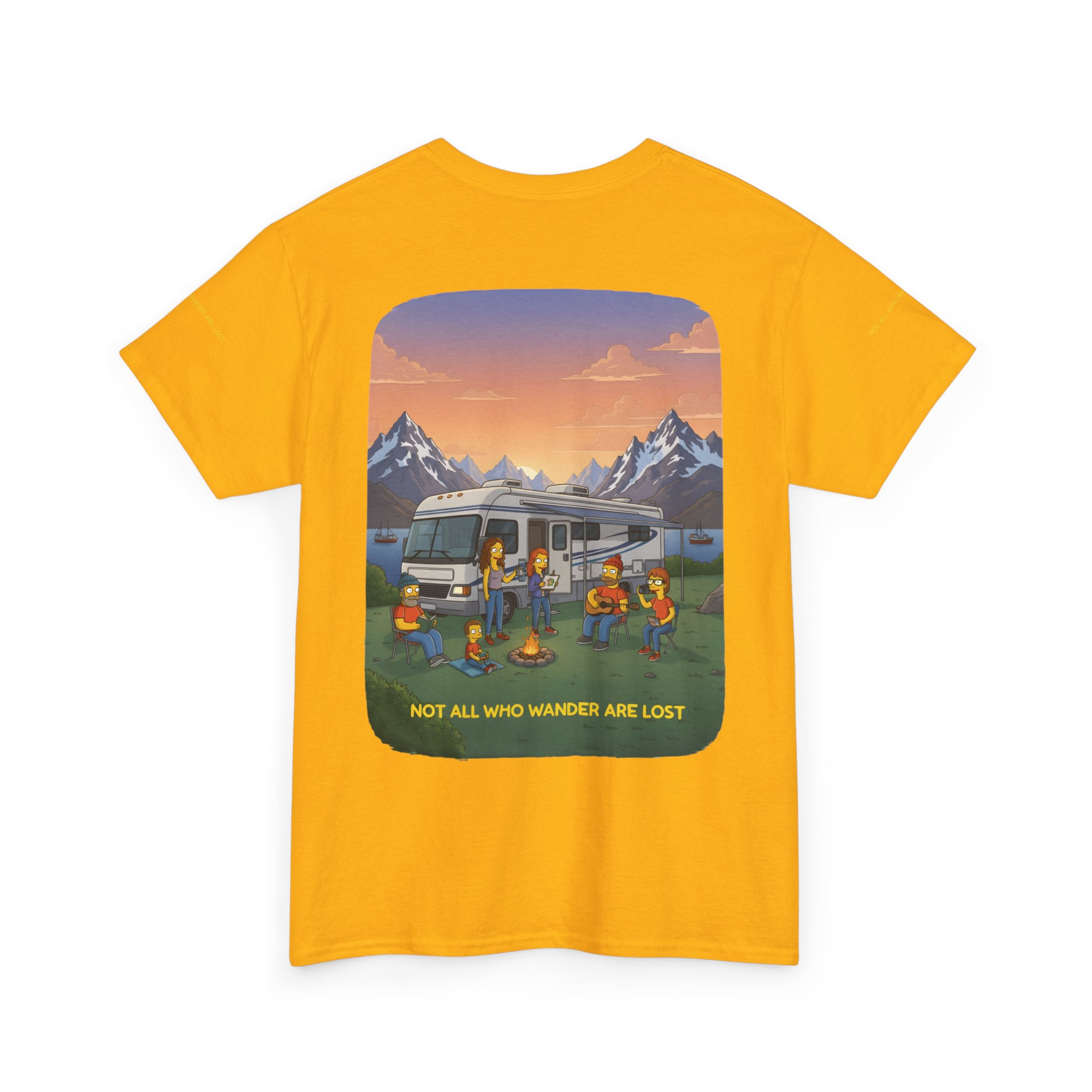 Unisex Heavy Cotton Tee — "Not All Who Wander Are Lost" Design Sitcom-Line