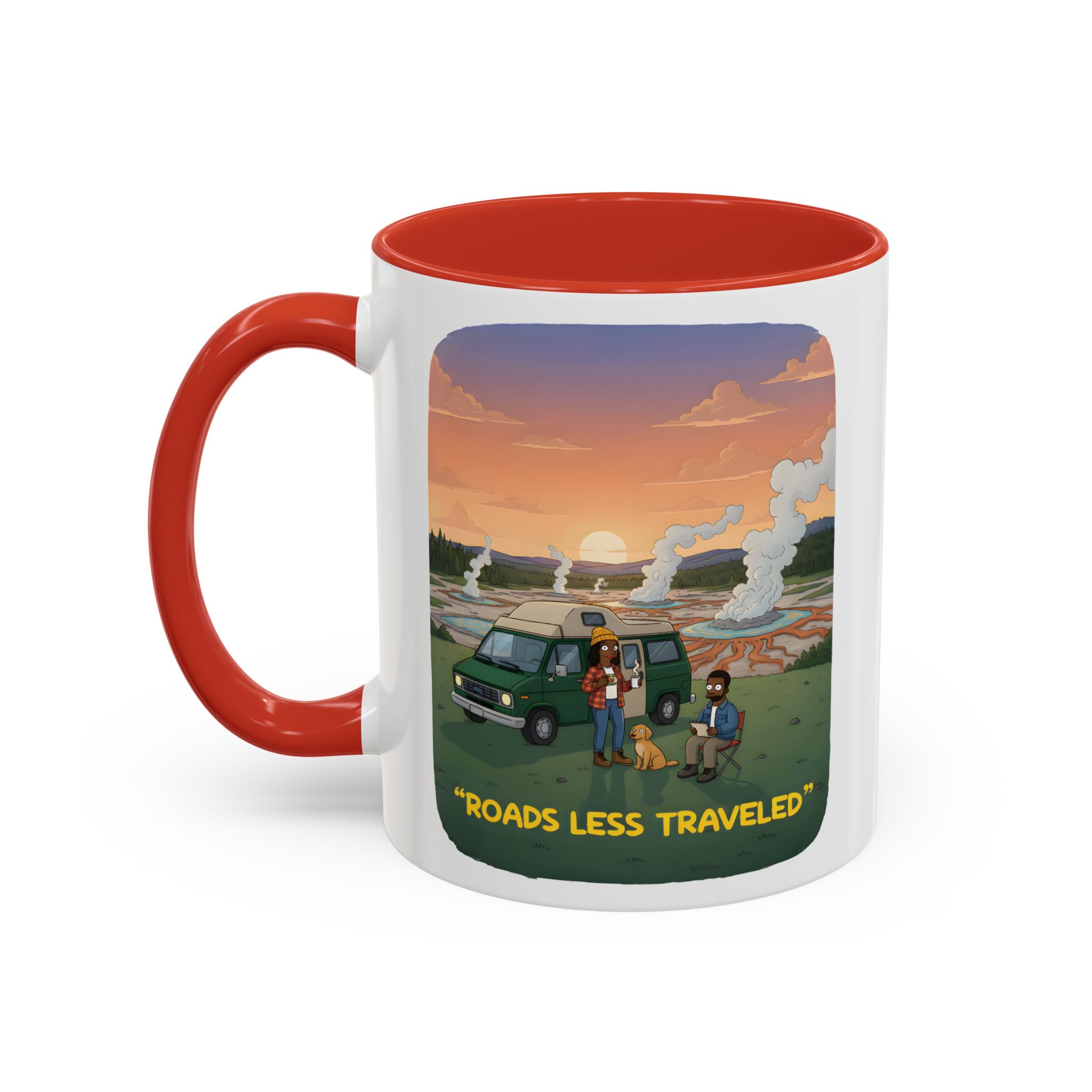 Accent Coffee Mug (11, 15oz) — "Roads Less Traveled" Design Sitcom-Line