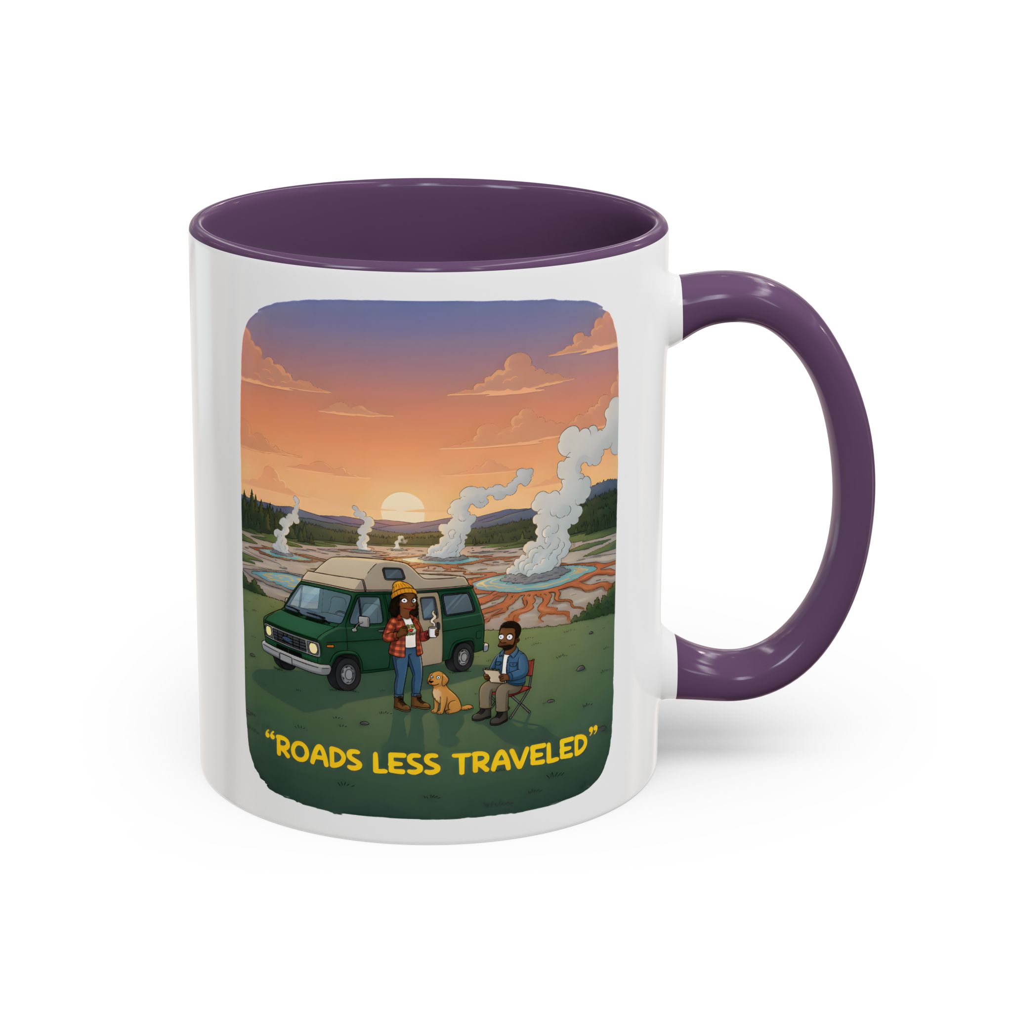 Accent Coffee Mug (11, 15oz) — "Roads Less Traveled" Design Sitcom-Line
