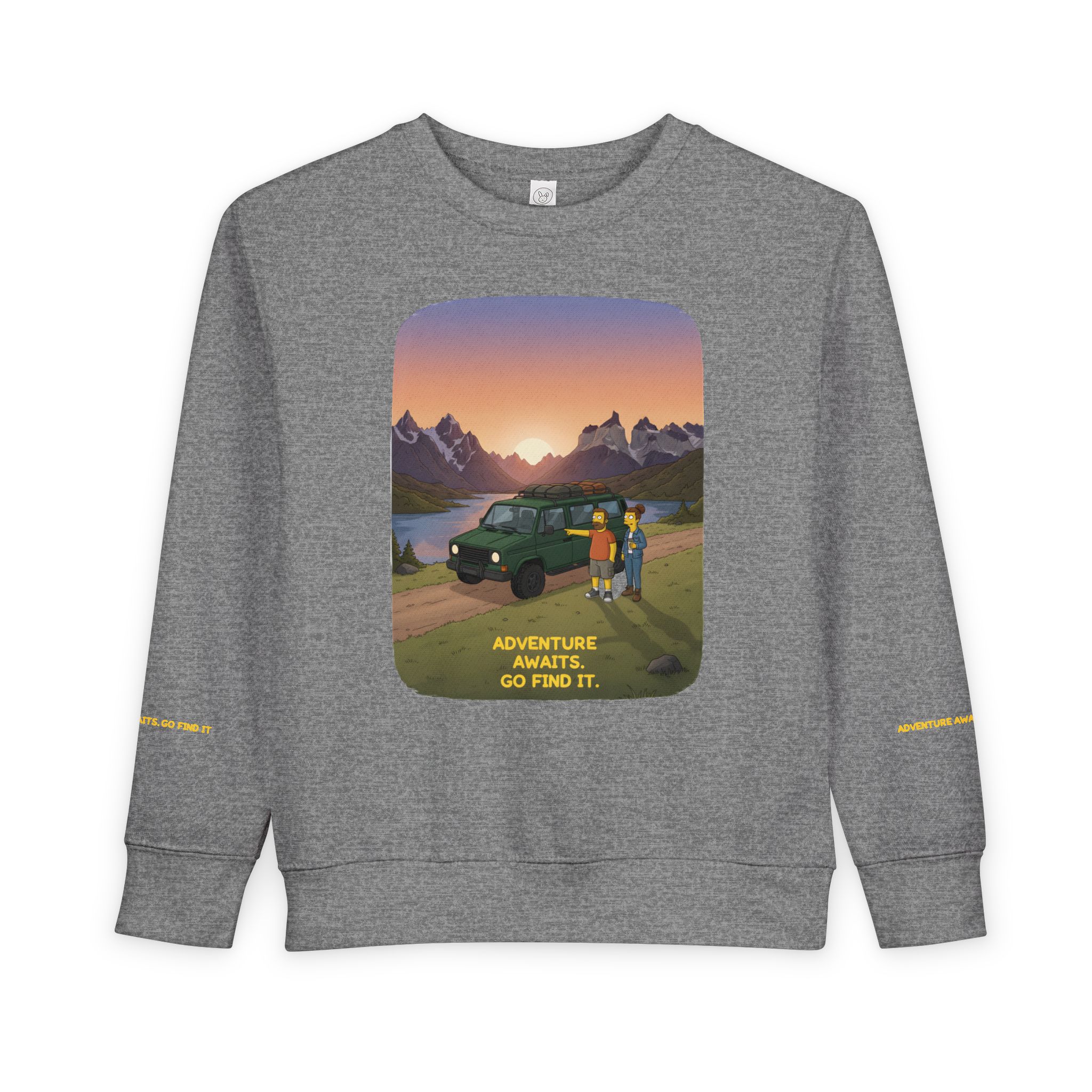 Toddler Sweatshirt - "Adventure Awaits-Go Find It" (Design Sitcom-Line)