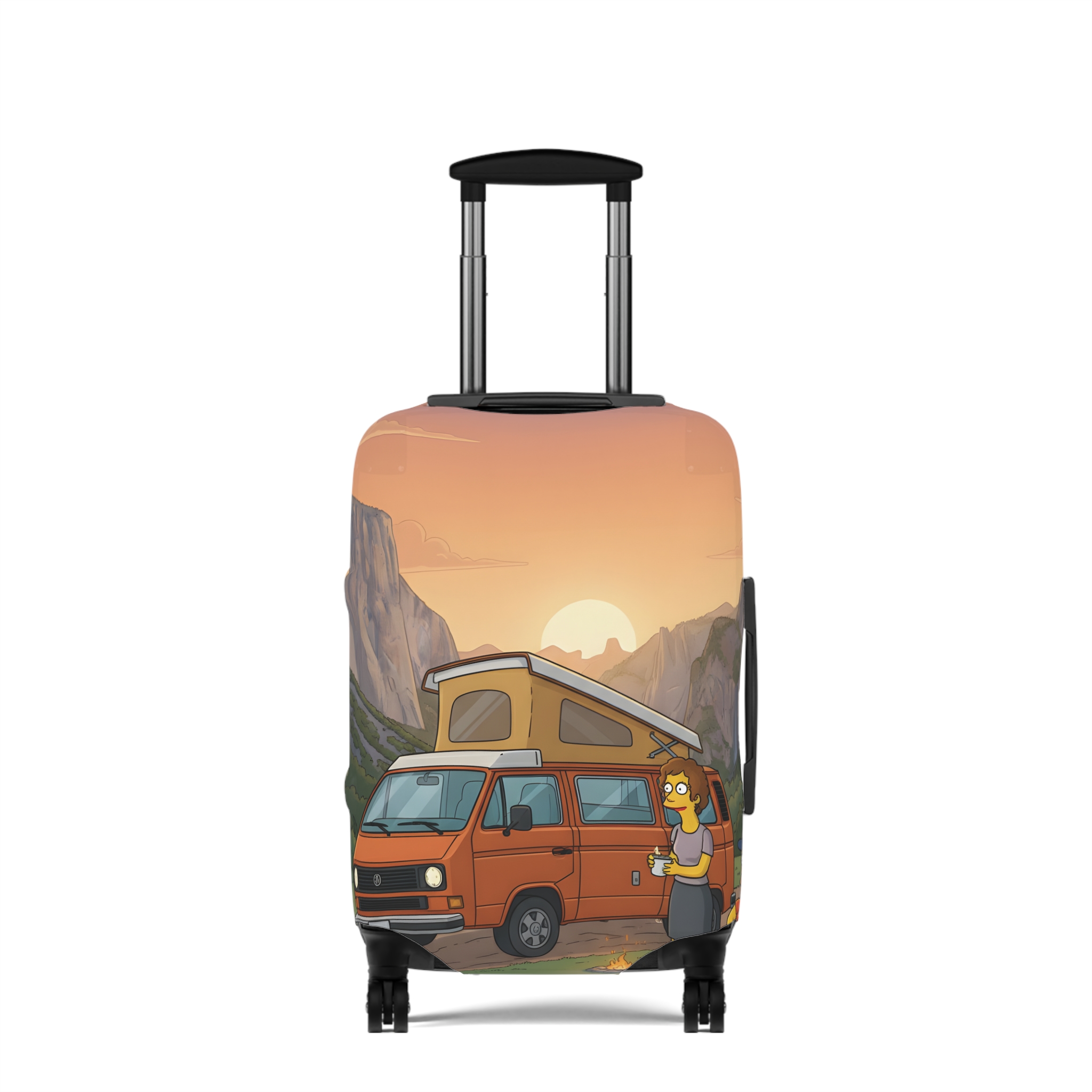 Luggage Cover — Adventure Camper Sketch Travel Suitcase(Design Sitcom-Line)
