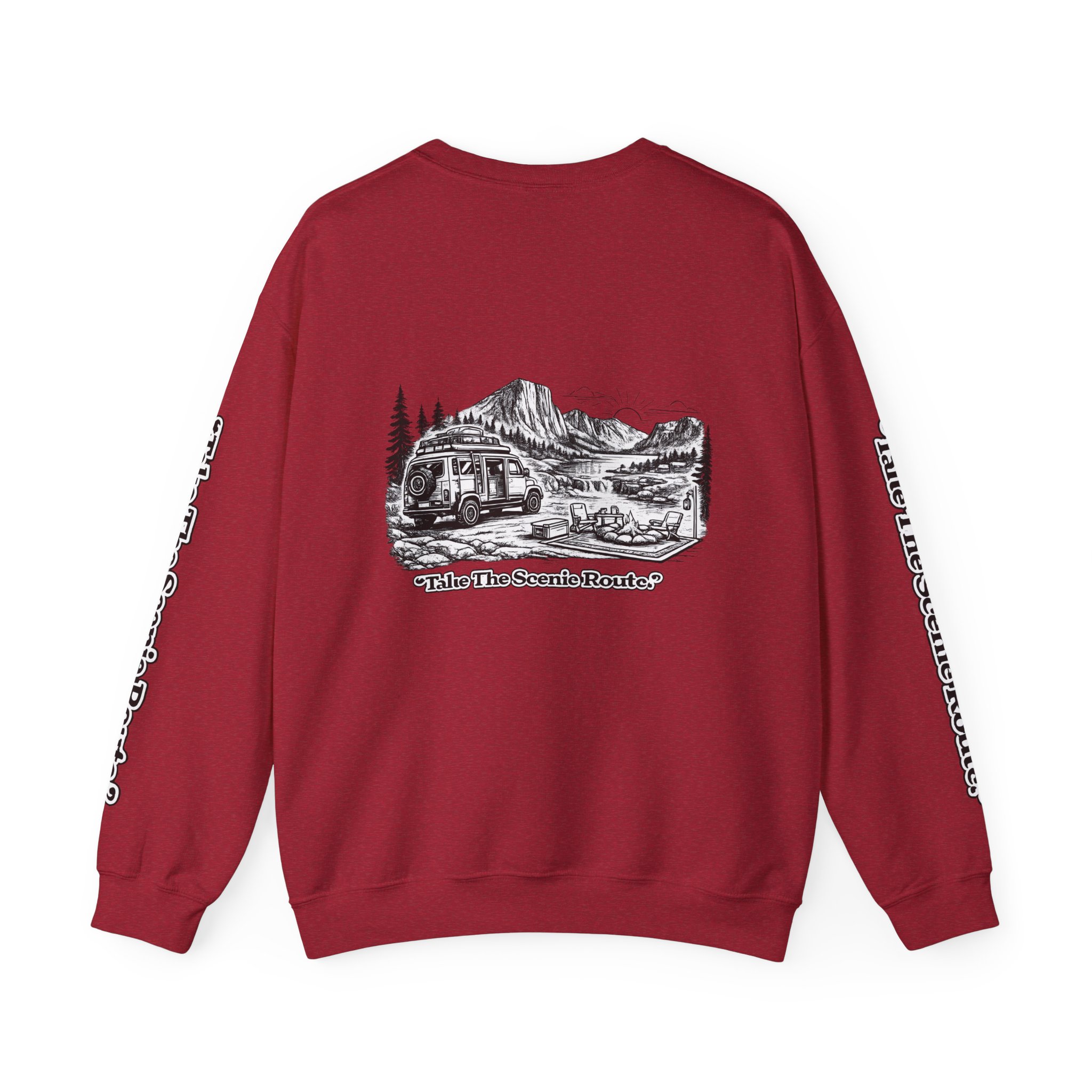 18066768267745276713_2048.jpeg Unisex Heavy Blend™ Crewneck Sweatshirt — "Take The Scenic Route" Design Minimal-Line