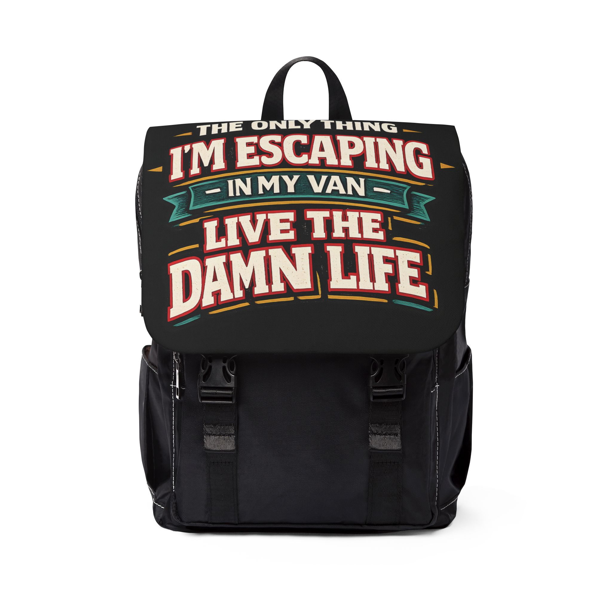 Unisex Casual Shoulder Backpack — "The Only Thing I´m Escaping" Design F**K-Line