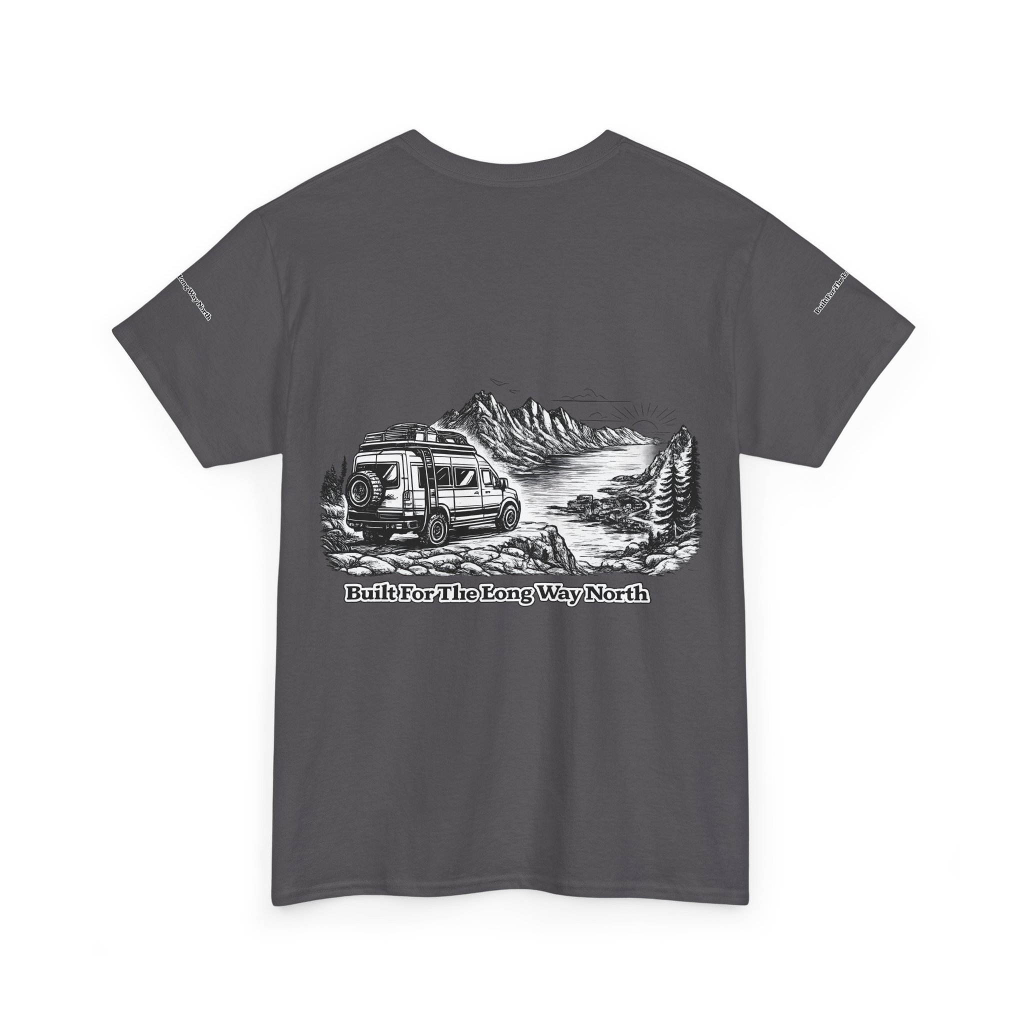18073347290797258968_2048.jpeg Unisex Heavy Cotton Tee — "Built For The Long Way North" Design Minimal-Line