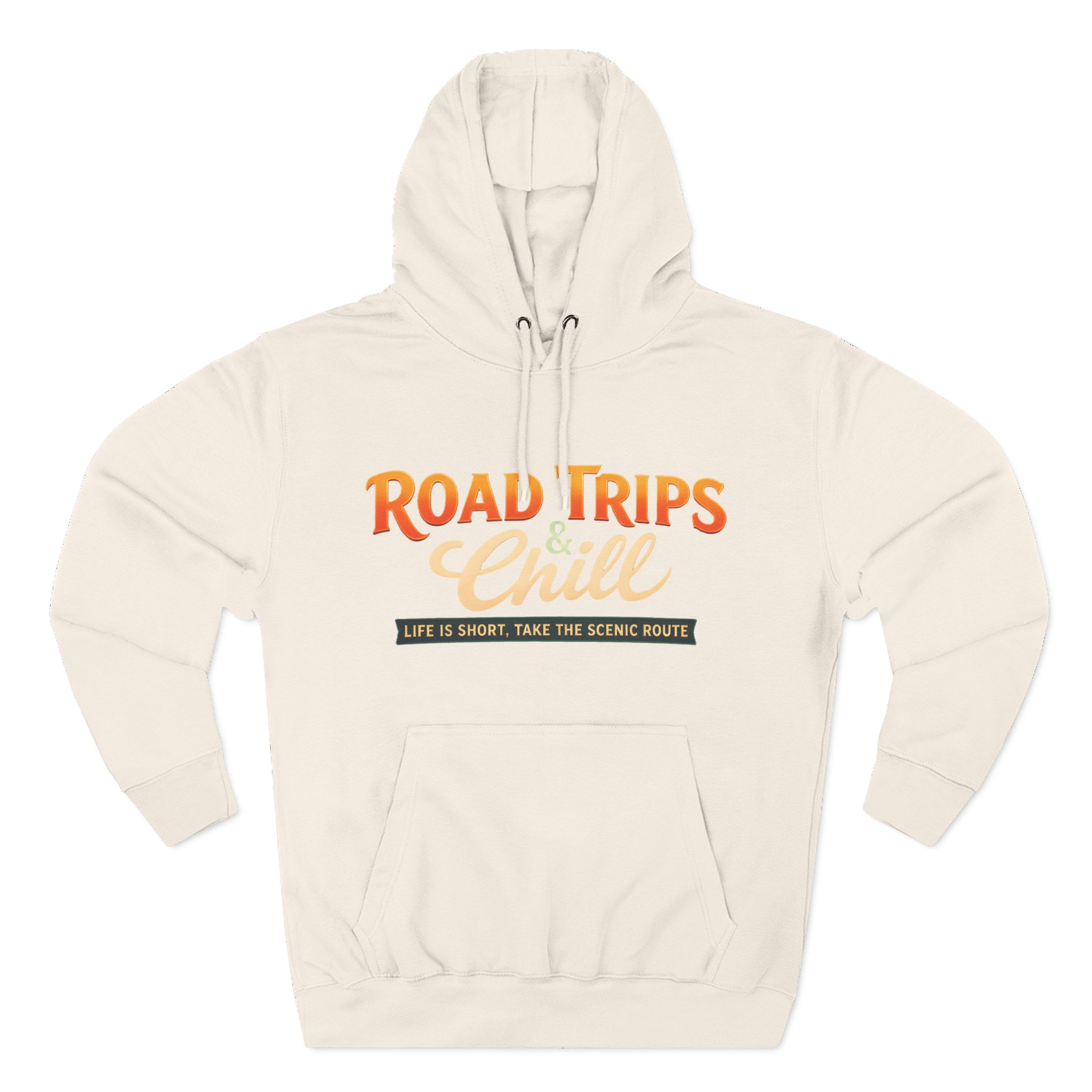 Three-Panel Fleece Hoodie - "Road Trips & Chill" Design Scenic-Line