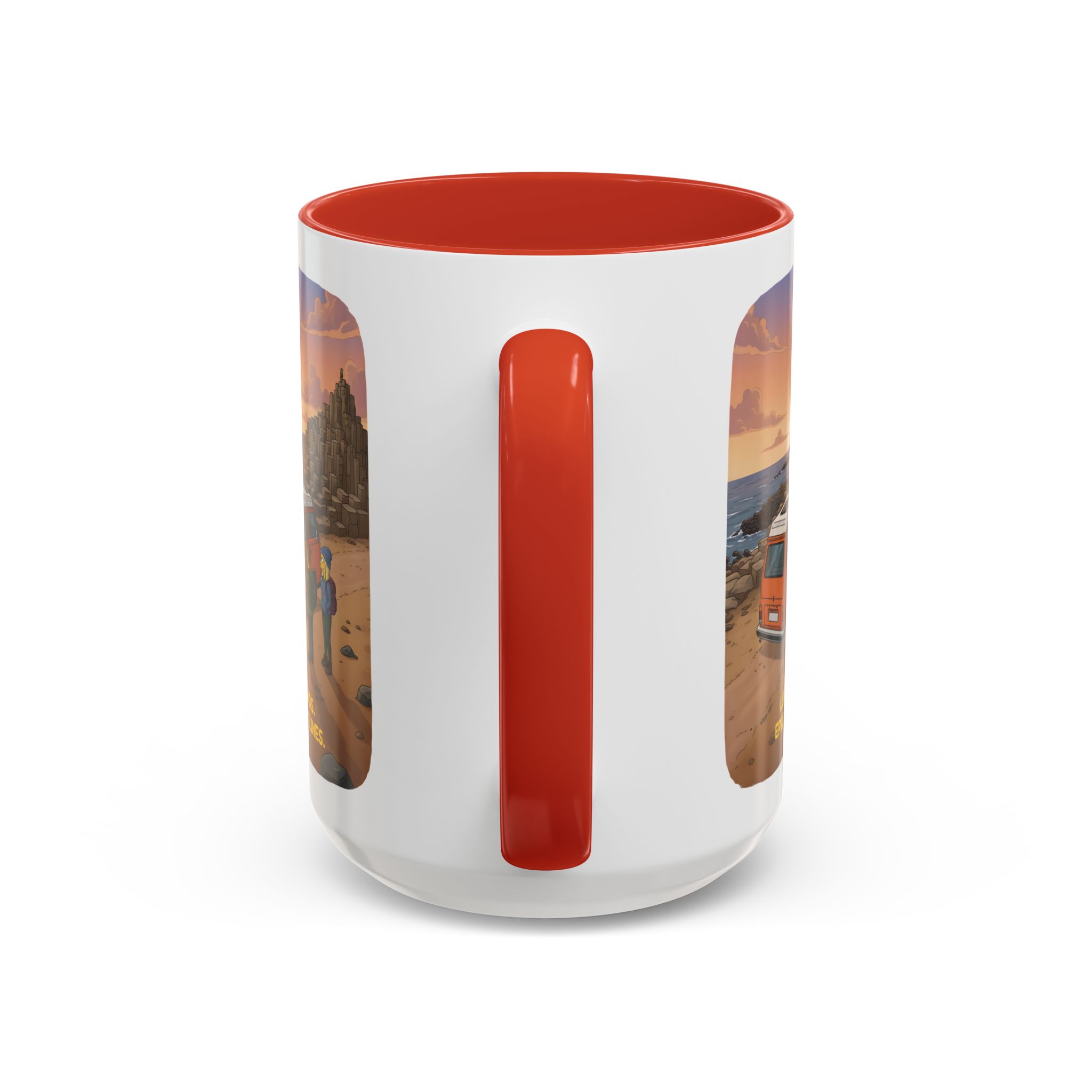 Accent Coffee Mug (11, 15oz) — "Lost Roads Epic Coastlines" Design Sitcom-Line