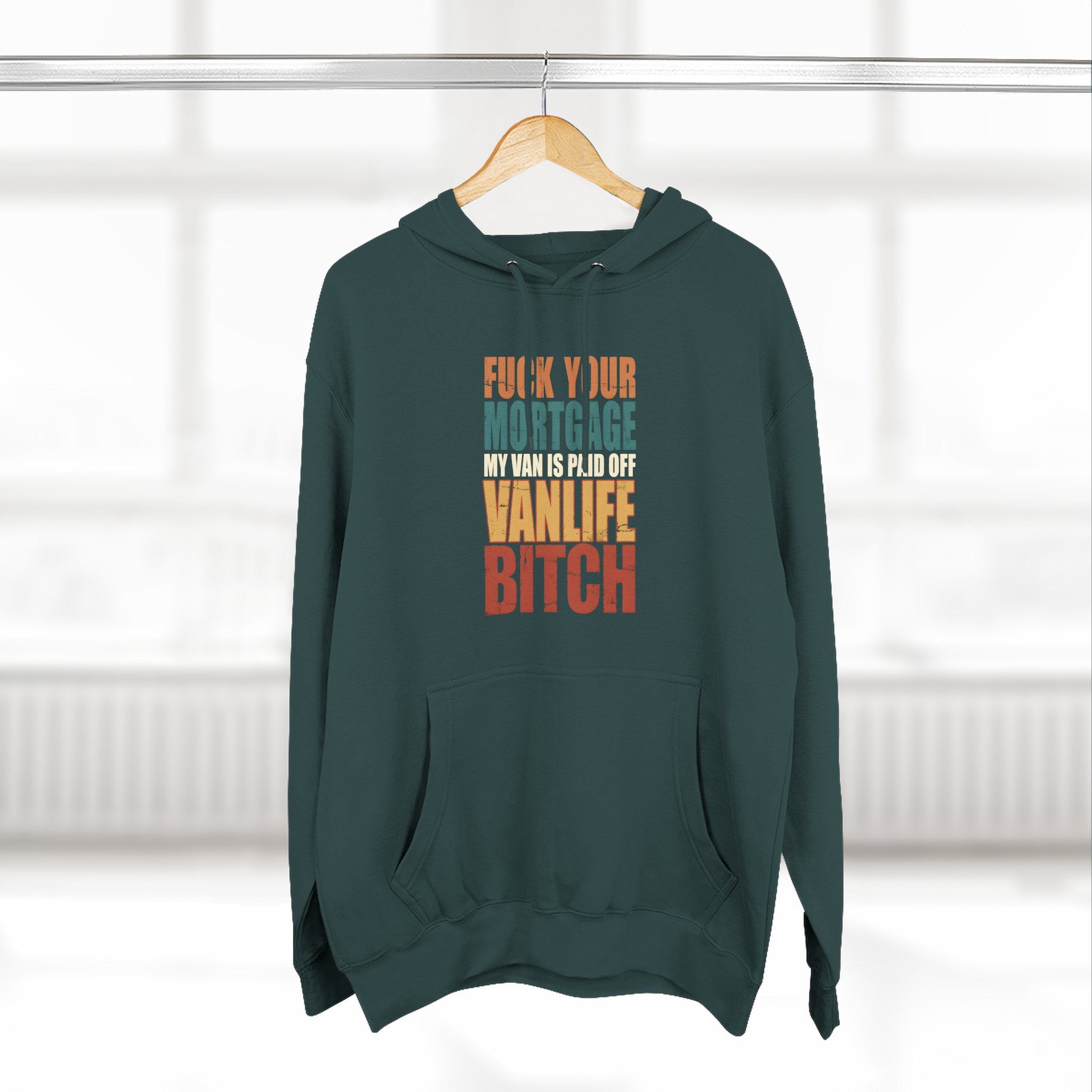 Three-Panel Fleece Hoodie - "Fuck Your Mortgage" Design F**K-Line