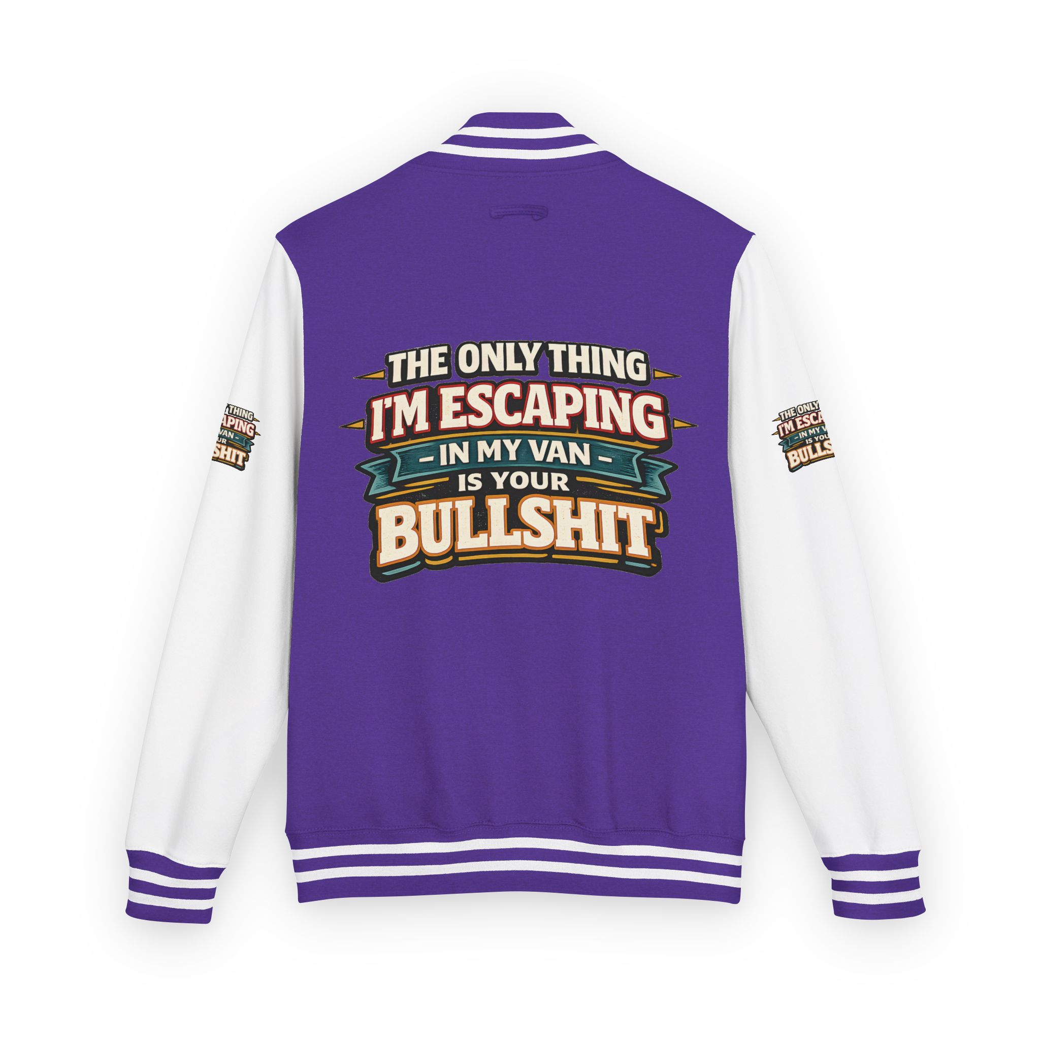 Unisex Heavyweight Letterman Jacket — "The Only Thing I´m Escaping" Design F**K-Line