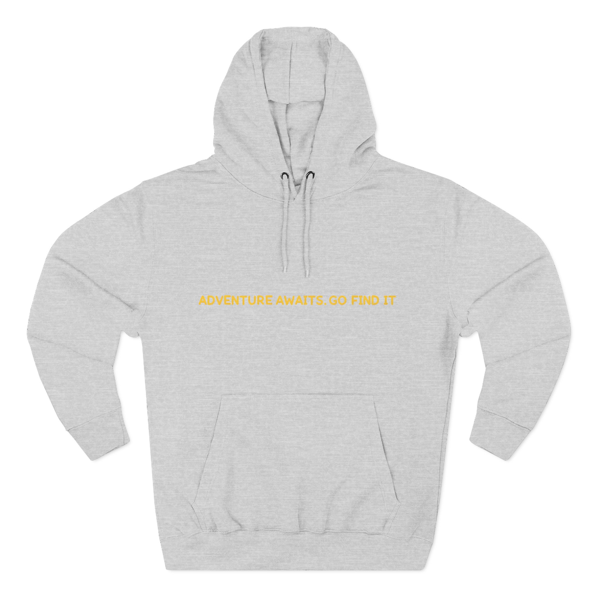 Three-Panel Fleece Hoodie - "Adventure Awaits-Go Find It" Design Sitcom-Line