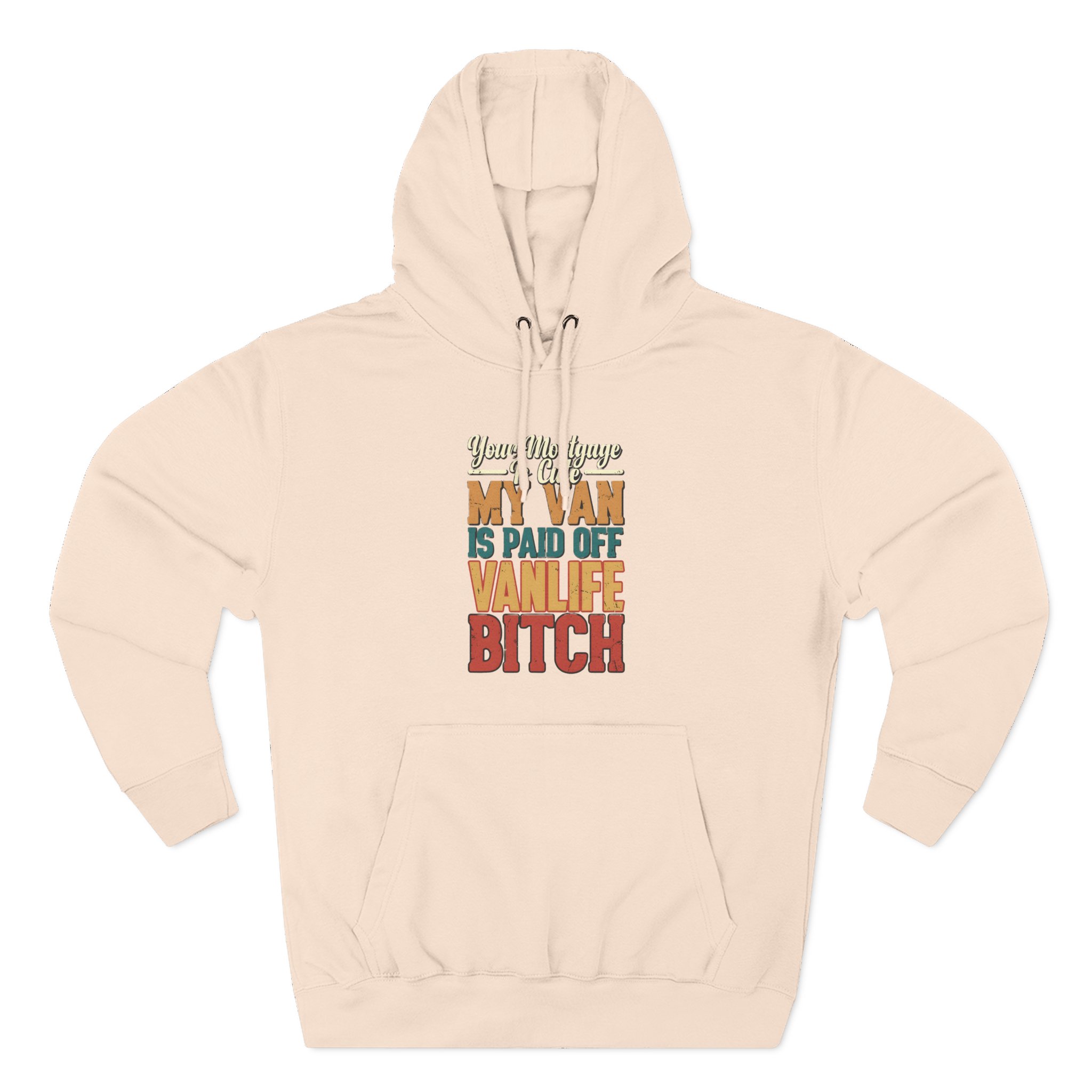 Three-Panel Fleece Hoodie - "Your Mortgage Is Cute" Design F**K-Line
