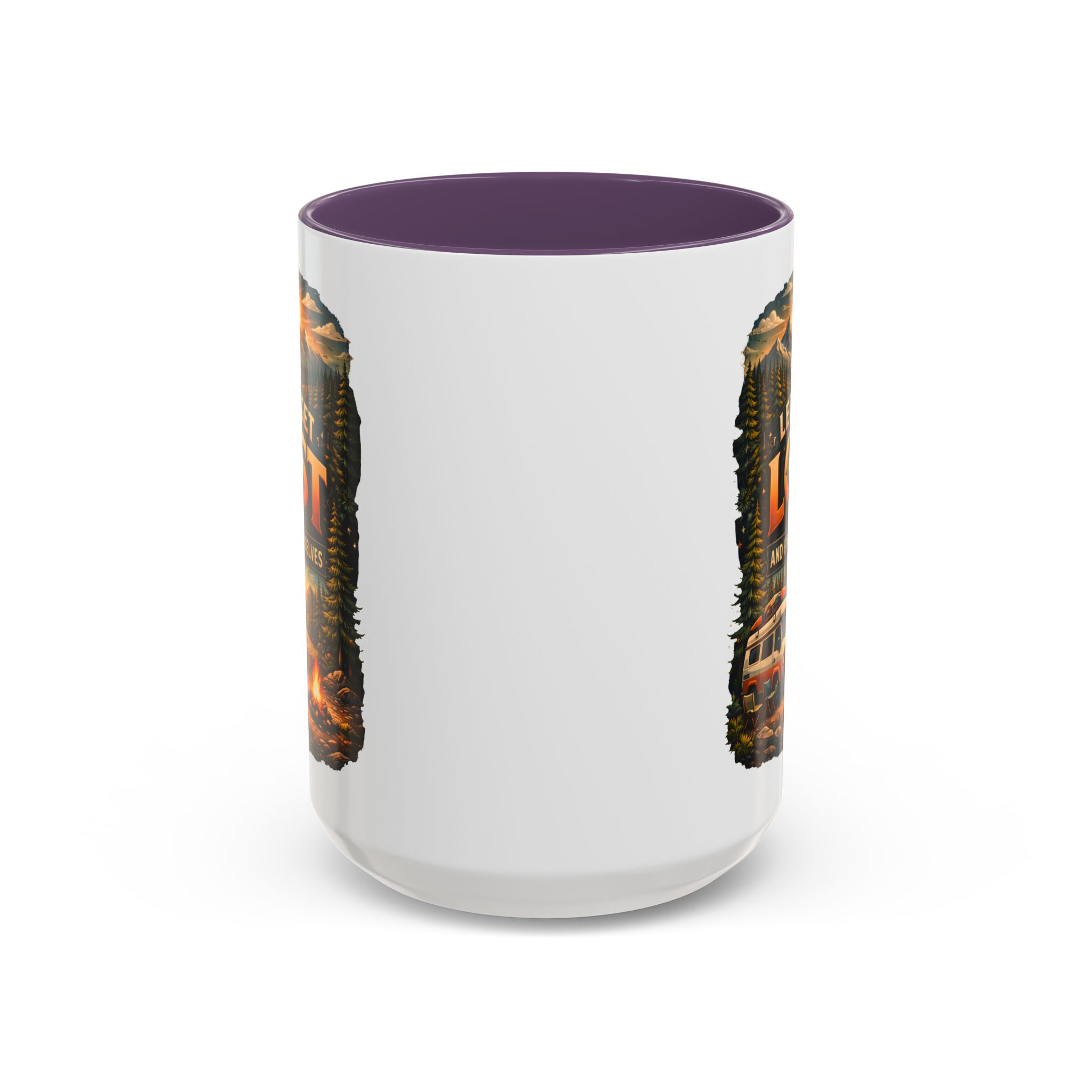 Accent Coffee Mug (11, 15oz) — "Let´s Get Lost And Find Ourselfs" Design Scenic-Line