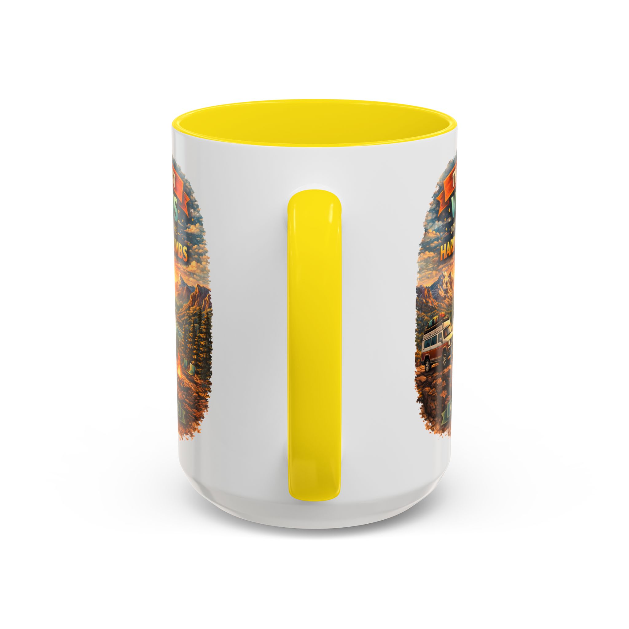 Accent Coffee Mug (11, 15oz) — "The Best Views" Design Scenic-Line
