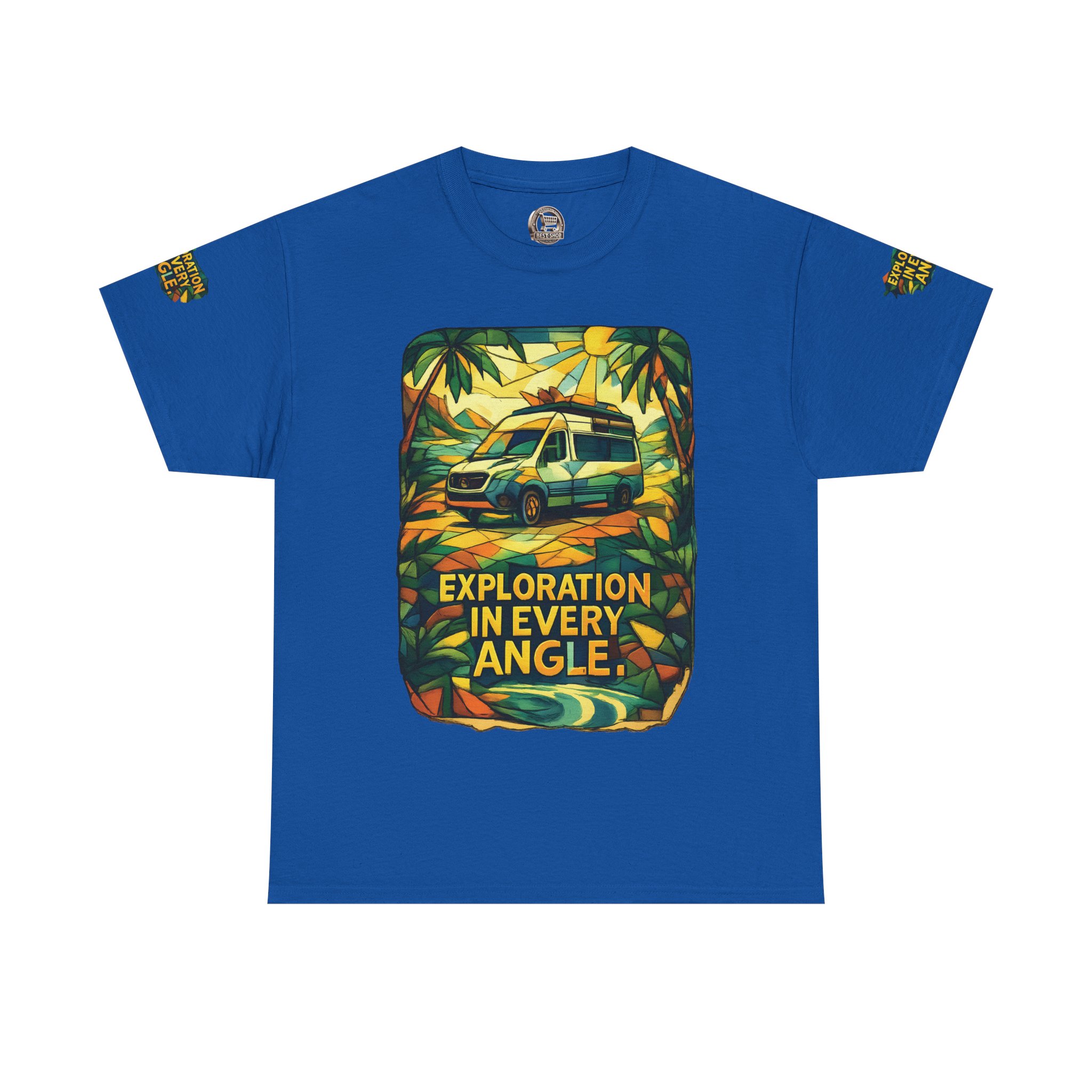 Unisex Heavy Cotton Tee — "Exploration In Every Angle" Design Cubic-Line