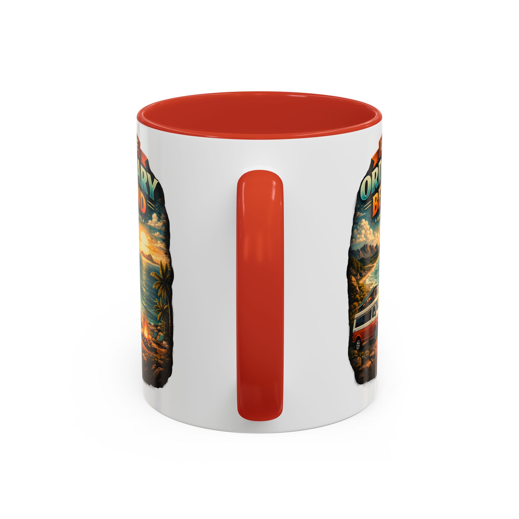 Accent Coffee Mug (11, 15oz) — "Leave Ordinary Behind" Design Scenic-Line