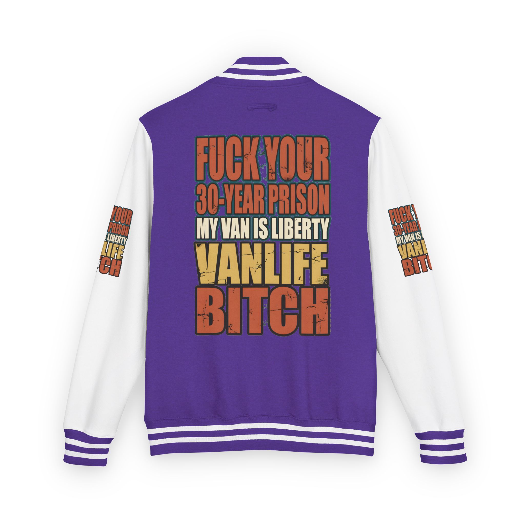 Unisex Heavyweight Letterman Jacket — "Fuck Your 30 Year" Design F**K-Line