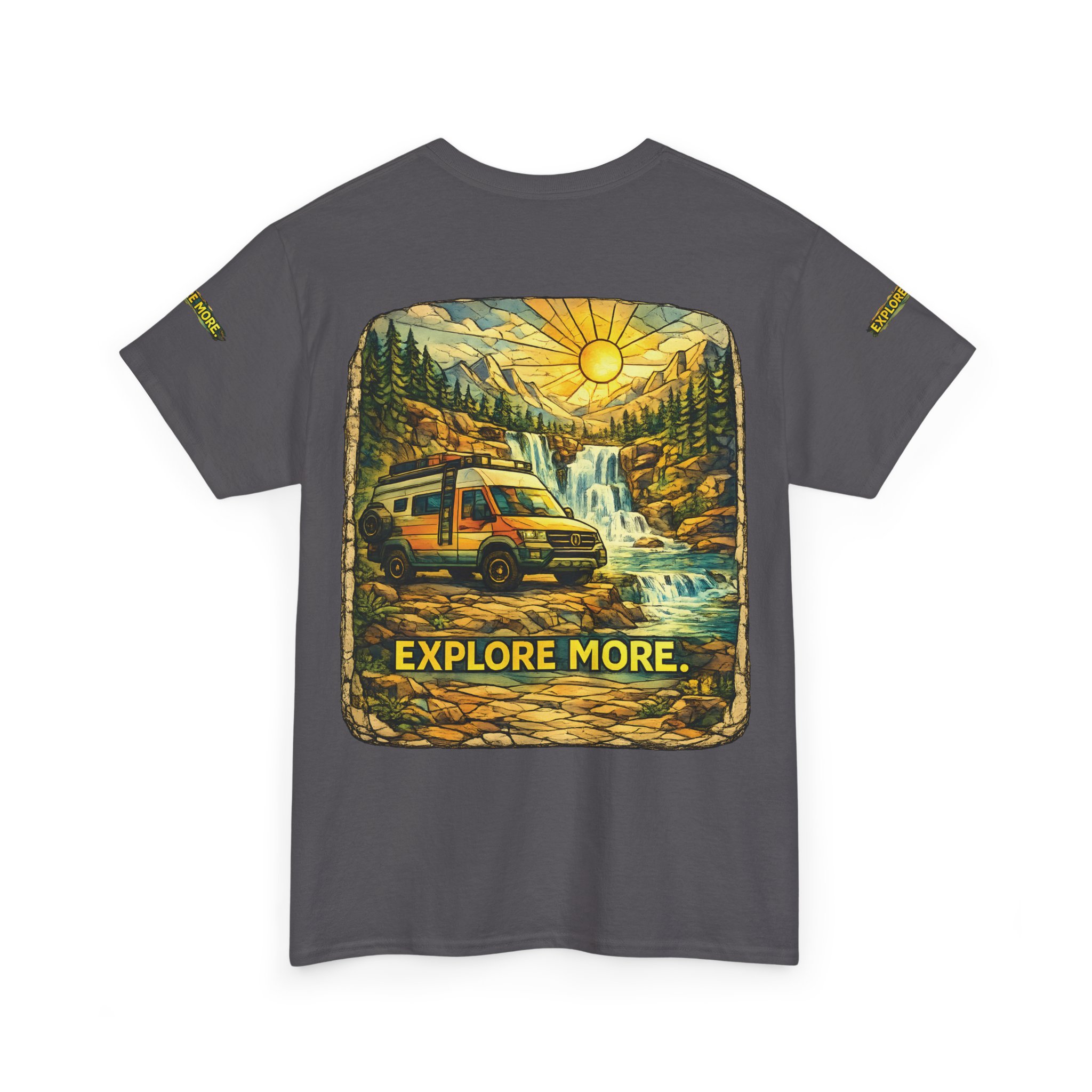 Unisex Heavy Cotton Tee — "Explore More" Design Cubic-Line