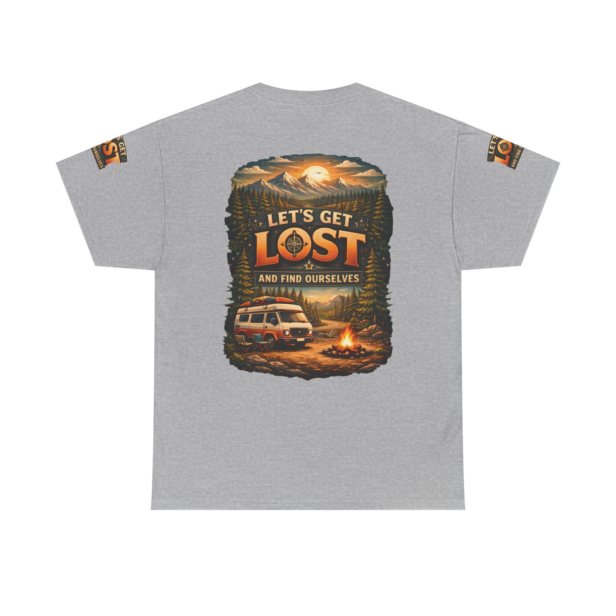 Unisex Heavy Cotton Tee — "Let´s Get Lost And Found Ourselfs" Design Scenic-Line