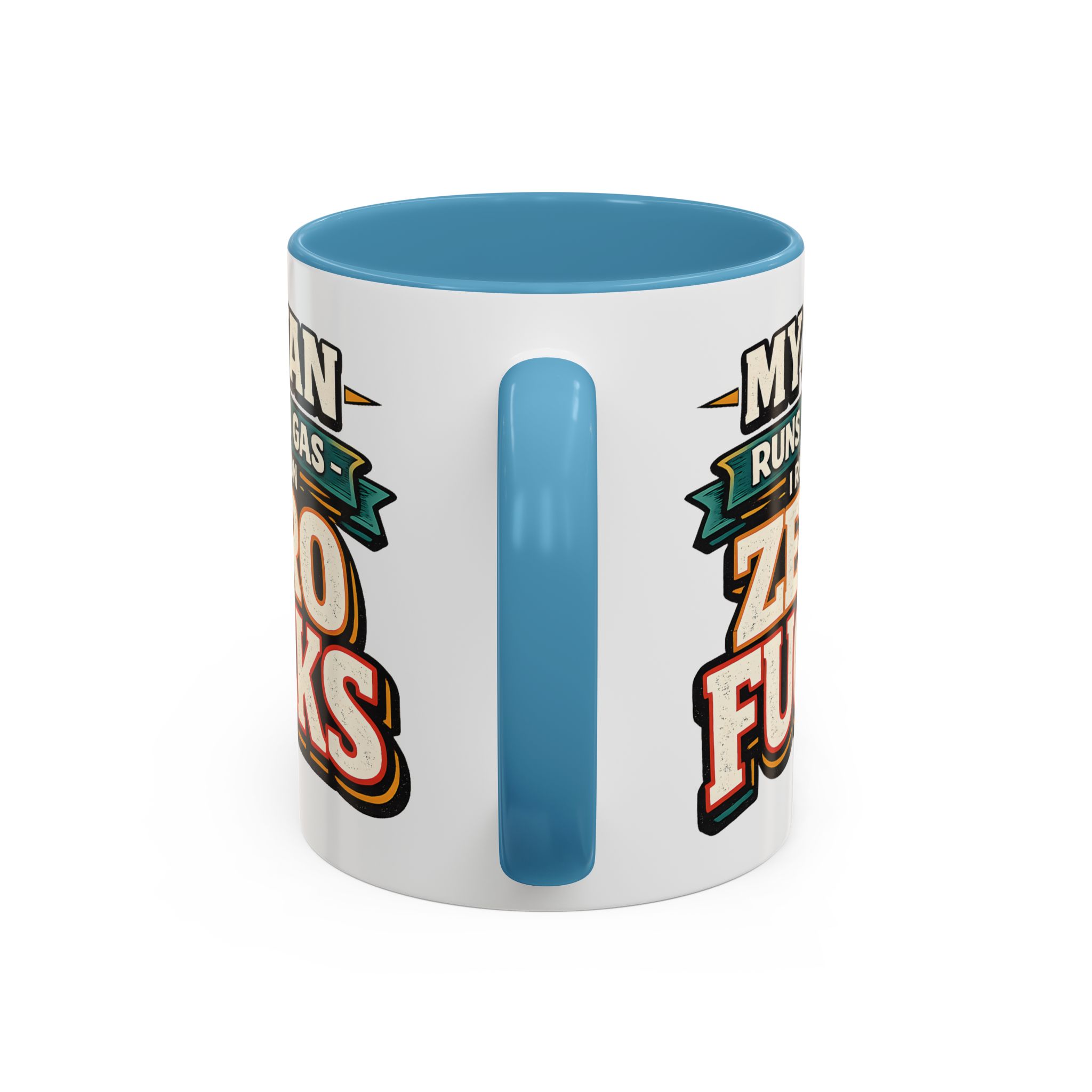 Accent Coffee Mug (11, 15oz) — "My Van Runs On Gas" Design F**K-Line