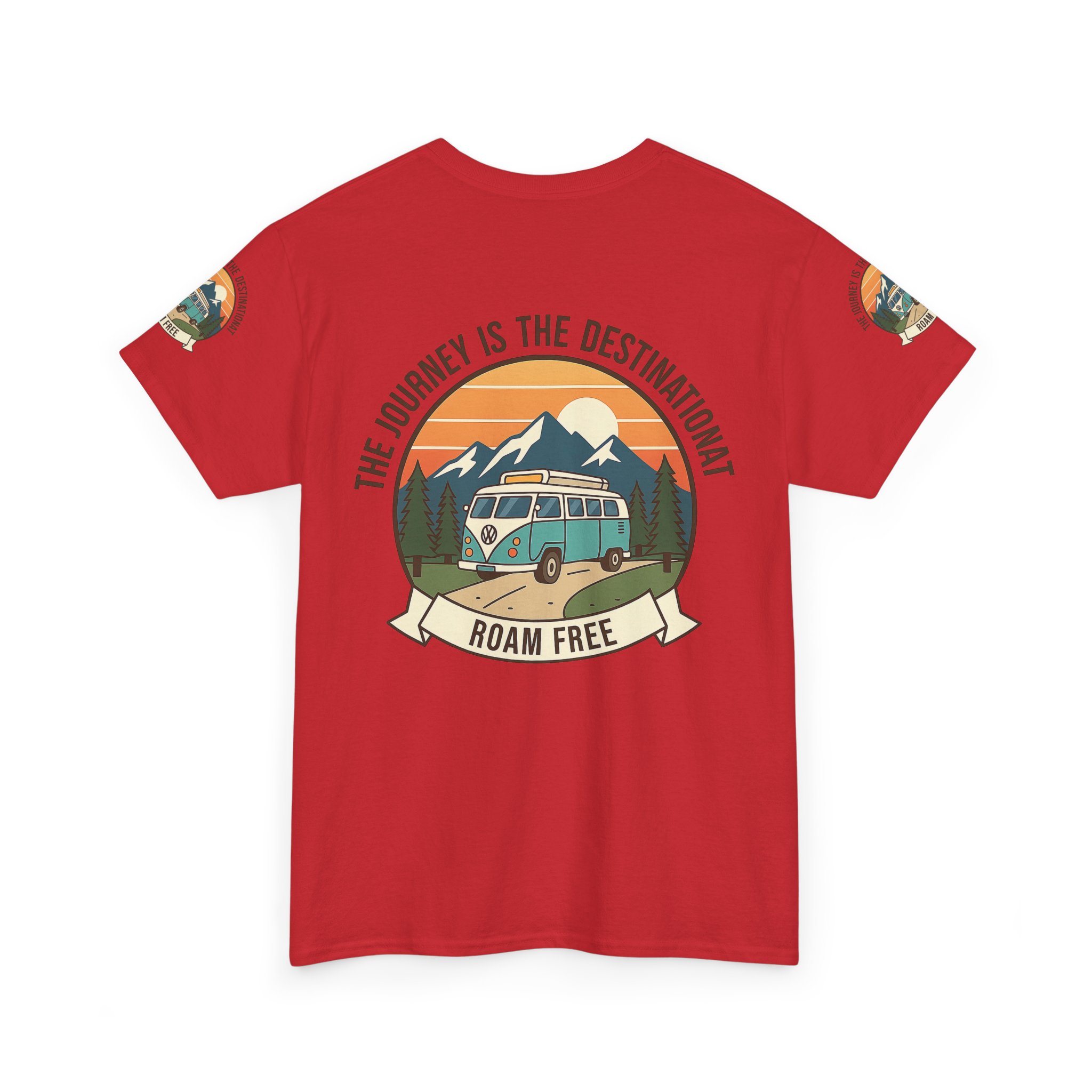 Unisex Heavy Cotton Tee — "The Journey Is The Destination" Roam Free Travel Shirt