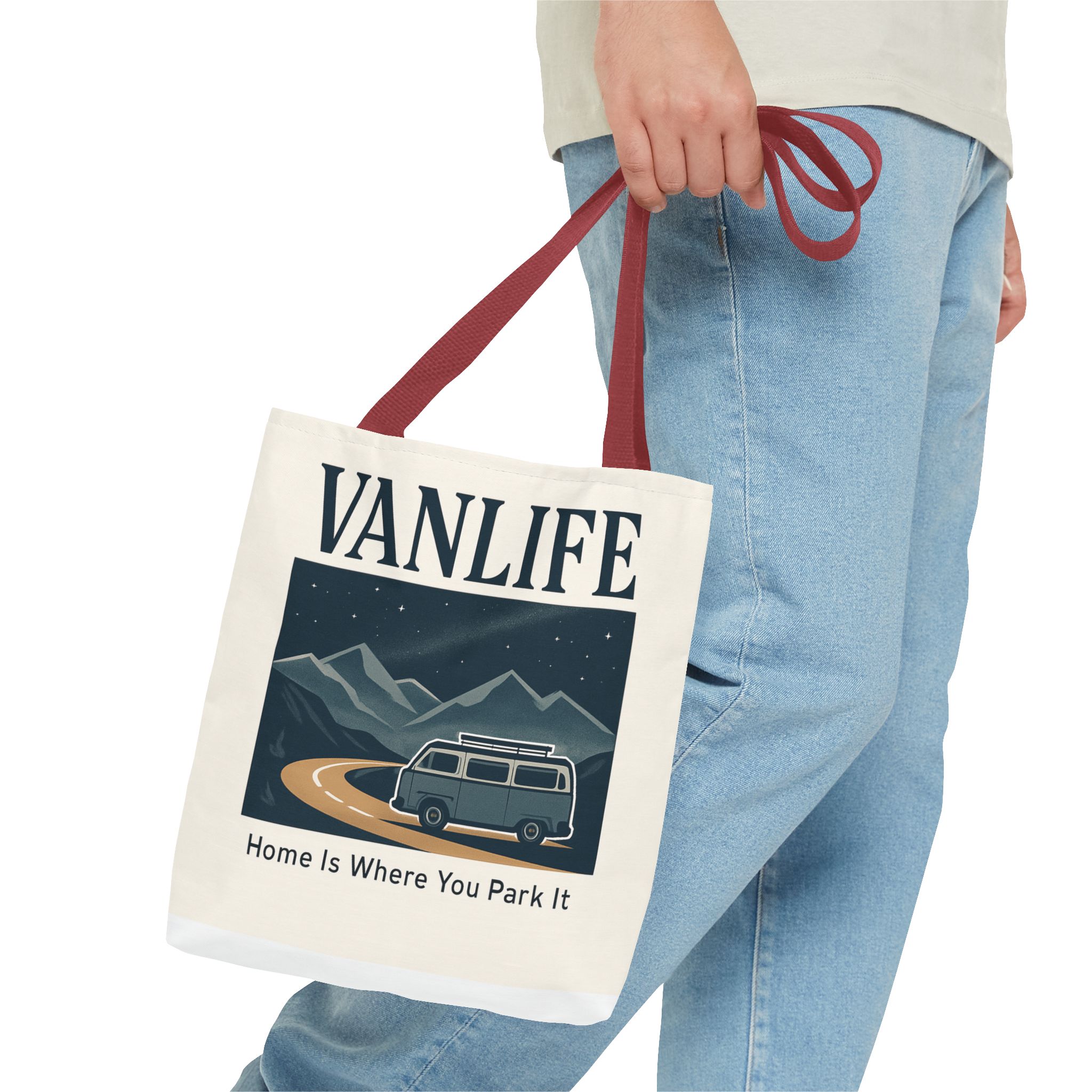 Vanlife Tote Bag — "Vanlife - Home Is Where You Park It" Campervan Beach/Adventure Tote
