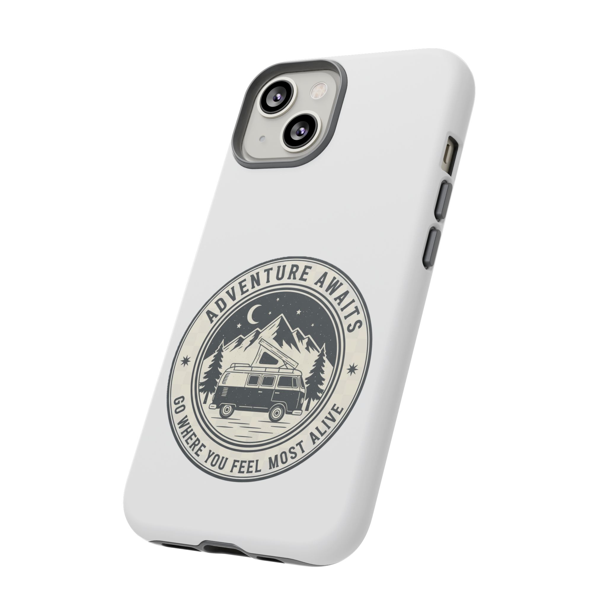 Phone Case — "Adventure Awaits-Go Where You Feel Most Alive" Camper Van Design
